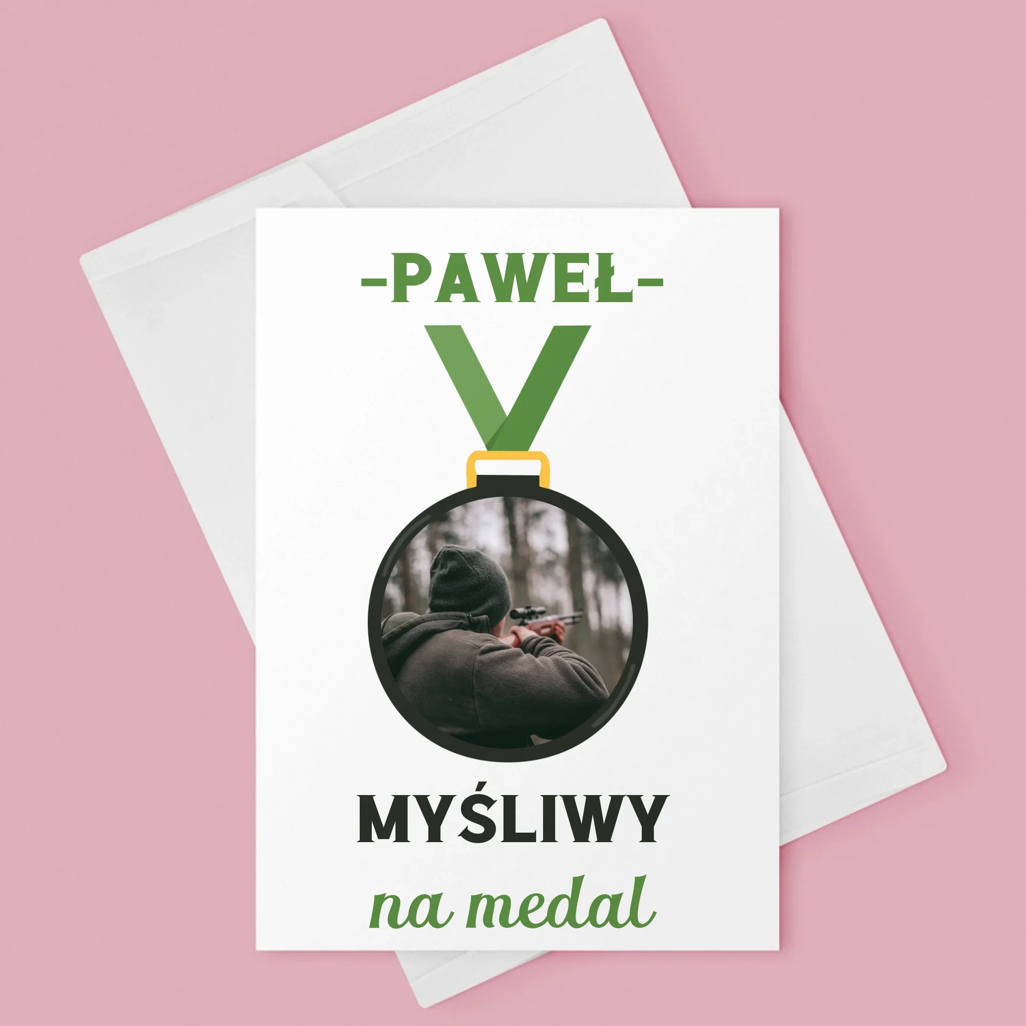 Zdjęcie I Podpis: Myśliwy Na Medal - Kartka Z Życzeniami - Image 3