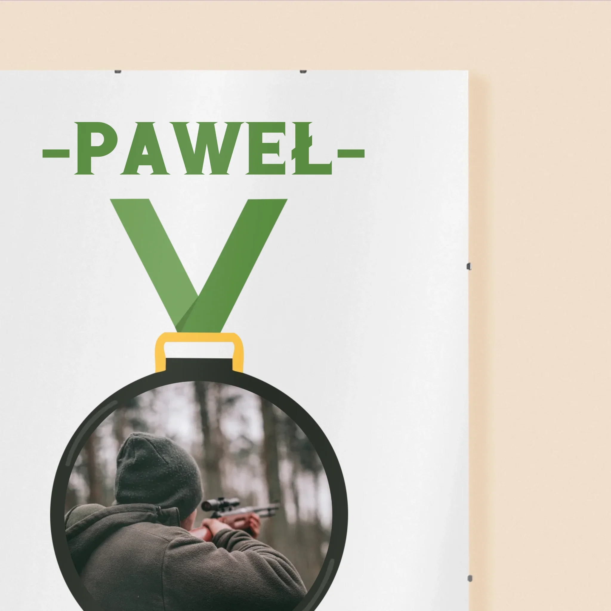 Zdjęcie I Podpis: Myśliwy Na Medal - Personalizowany Plakat - Image 3