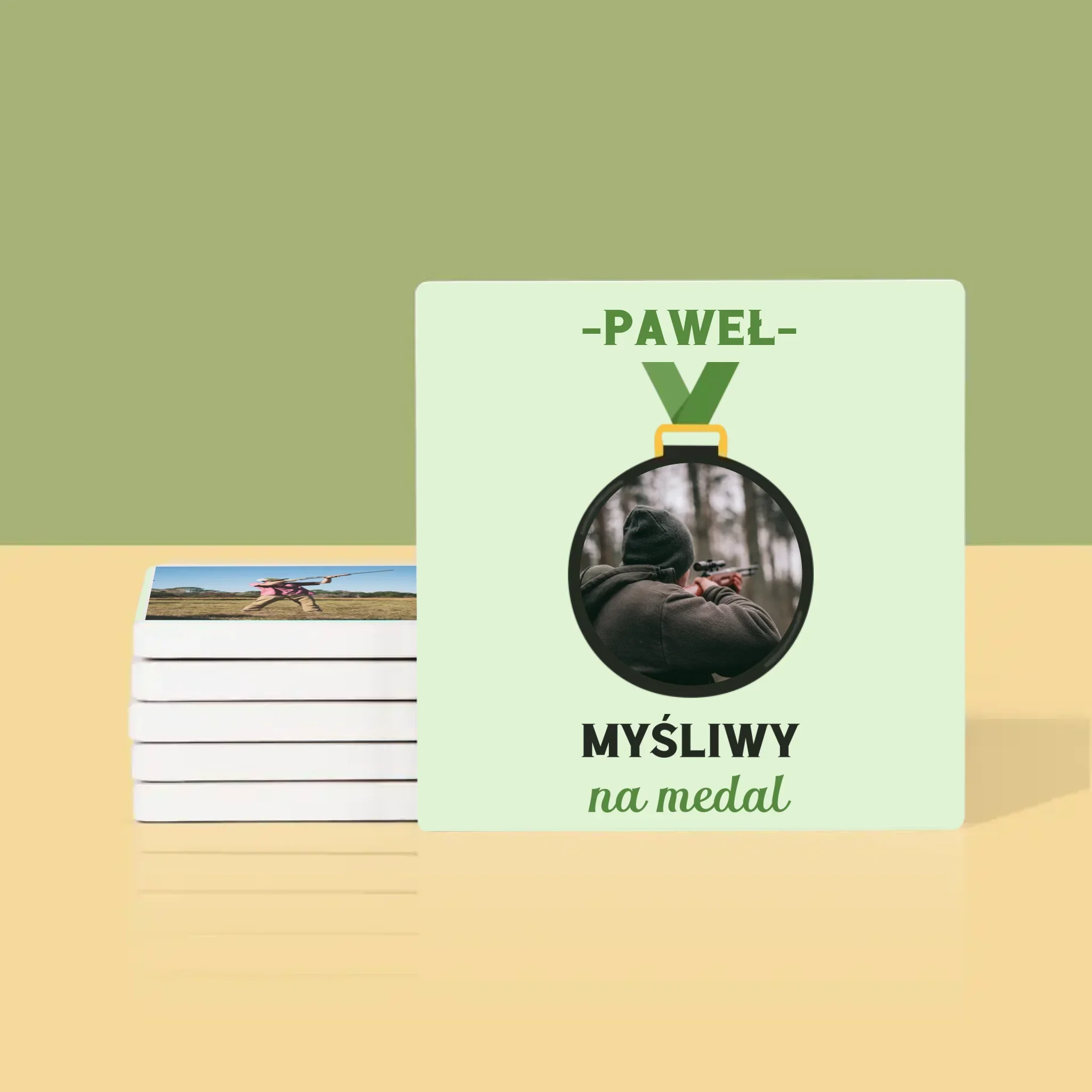 Zdjęcie I Podpis: Myśliwy Na Medal - Podkładki Pod Kubki