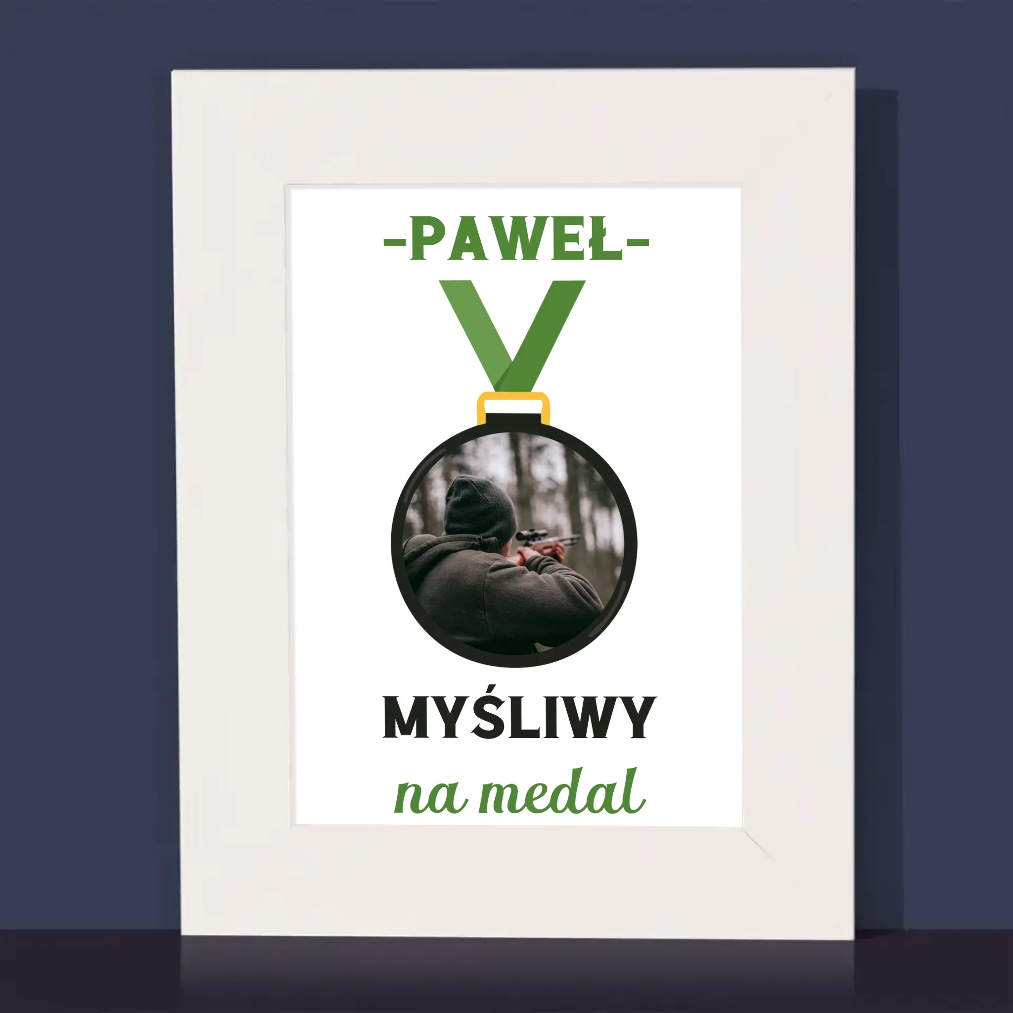 Zdjęcie I Podpis: Myśliwy Na Medal - Ramka Na Zdjęcie - Image 2