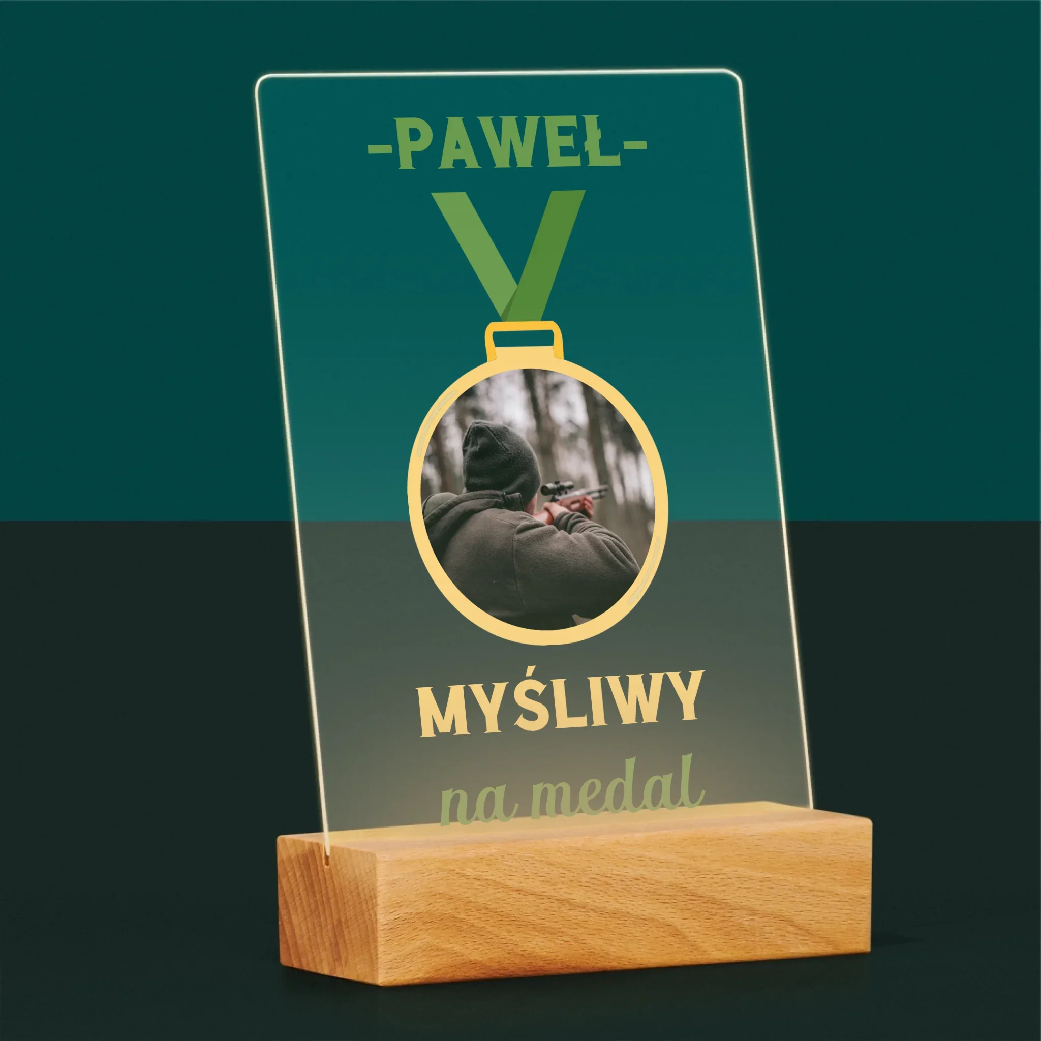 Zdjęcie I Podpis: Myśliwy Na Medal - Wydruk Na Szkle Akrylowym - Image 5
