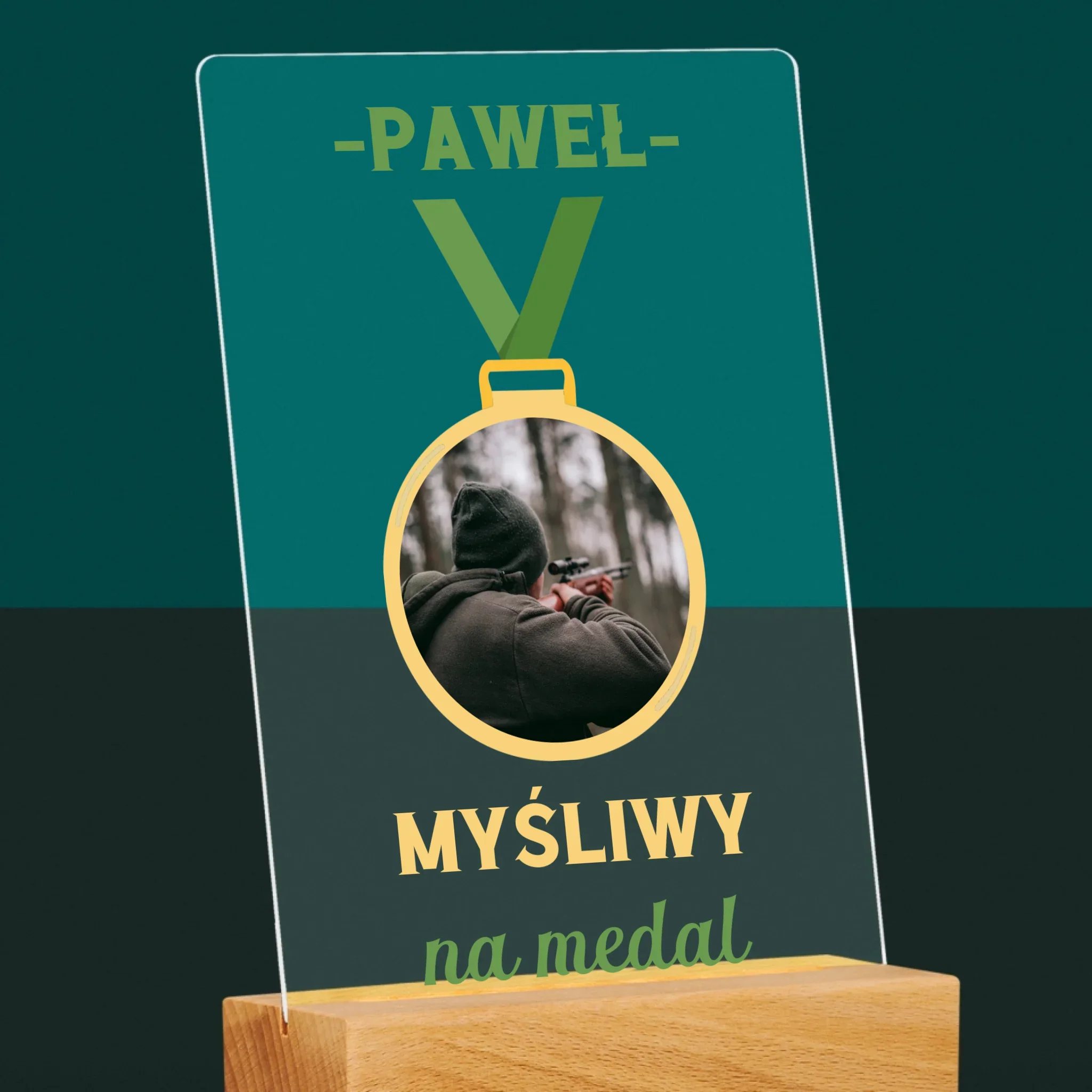 Zdjęcie I Podpis: Myśliwy Na Medal - Wydruk Na Szkle Akrylowym - Image 6