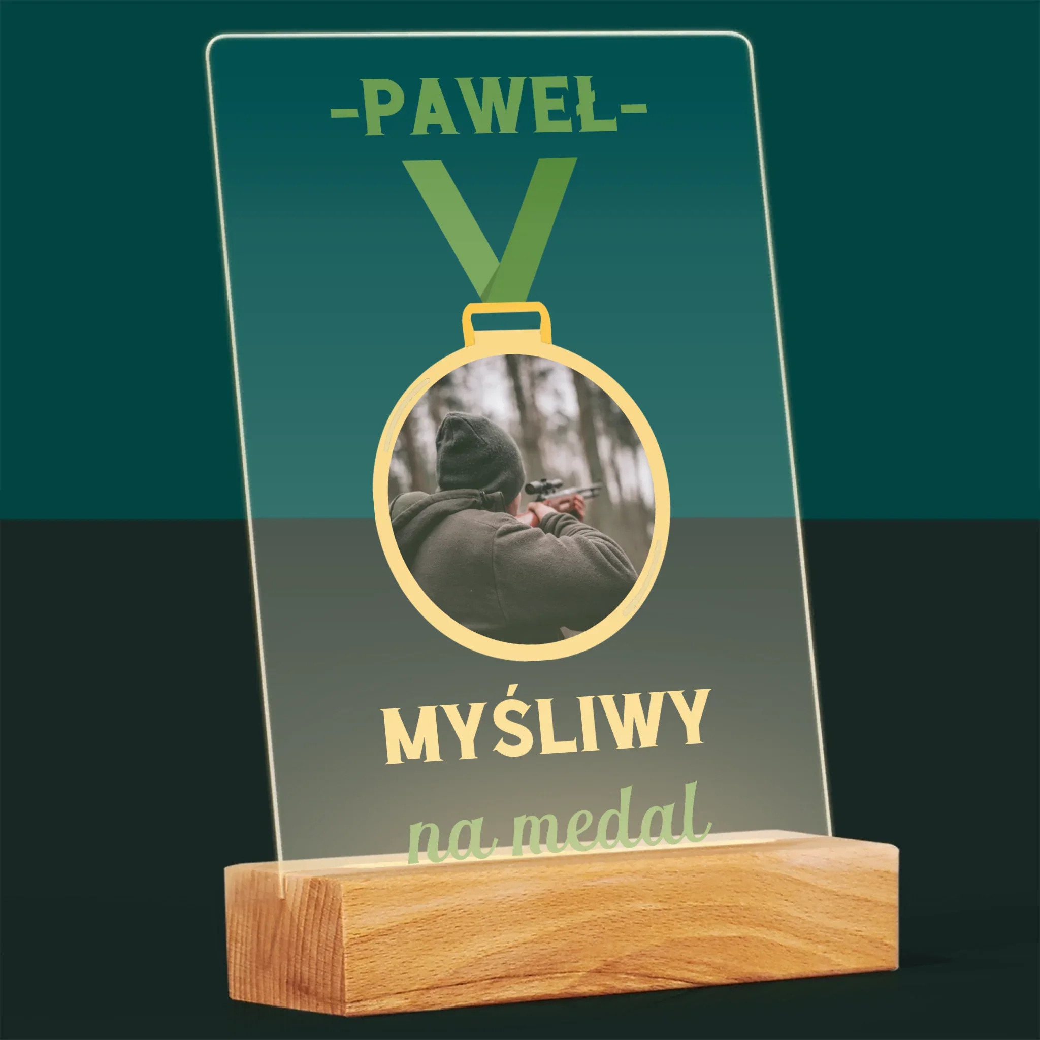 Zdjęcie I Podpis: Myśliwy Na Medal - Wydruk Na Szkle Akrylowym - Image 8