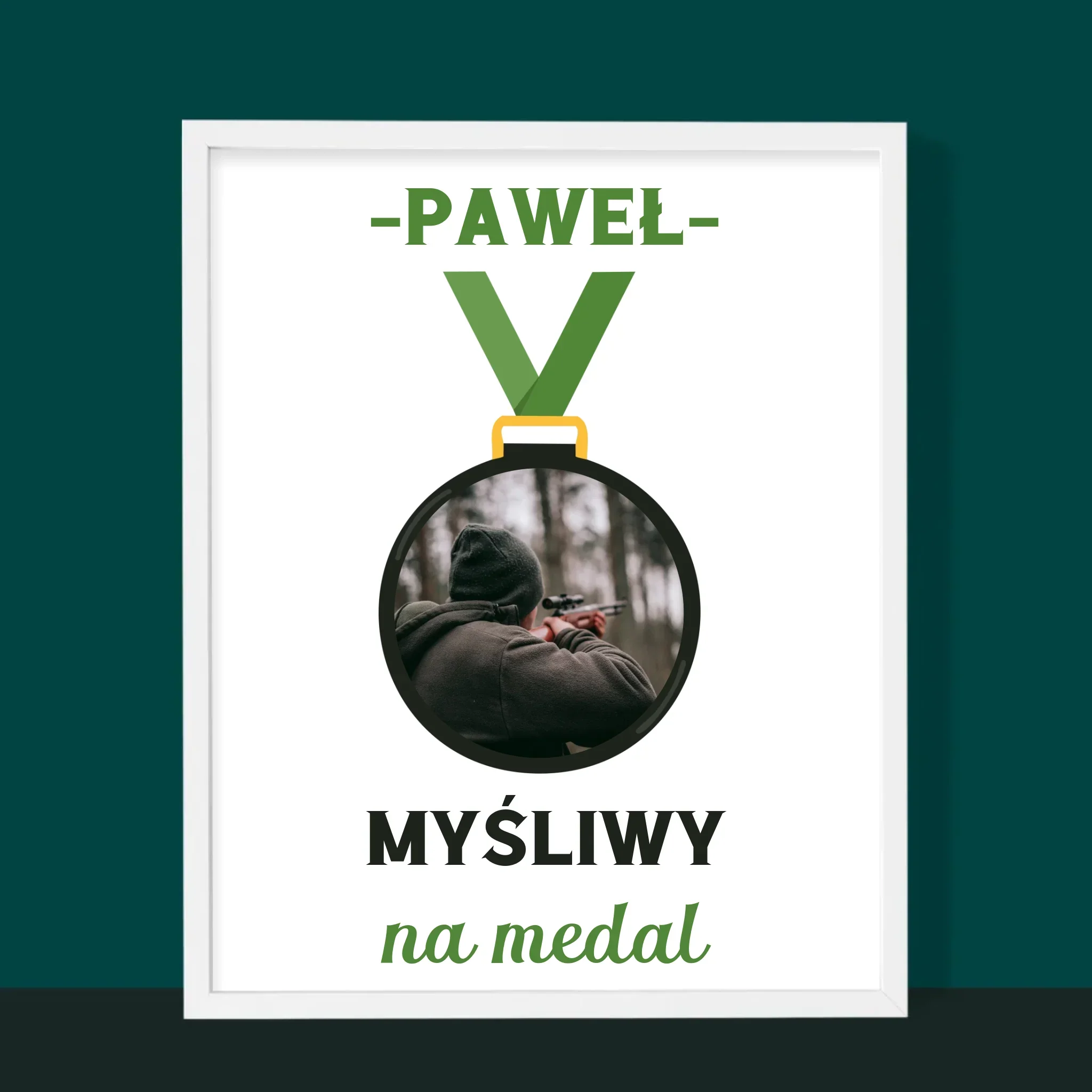 Zdjęcie I Podpis: Myśliwy Na Medal - Wydruk Obramowany - Image 6
