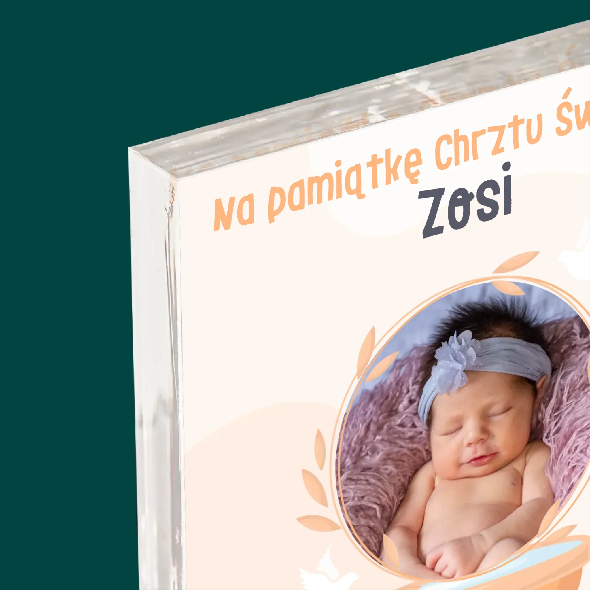 Zdjęcie i Podpis: Na Pamiątkę Chrztu Świętego - Blok Akrylowy z Nadrukiem - Image 4