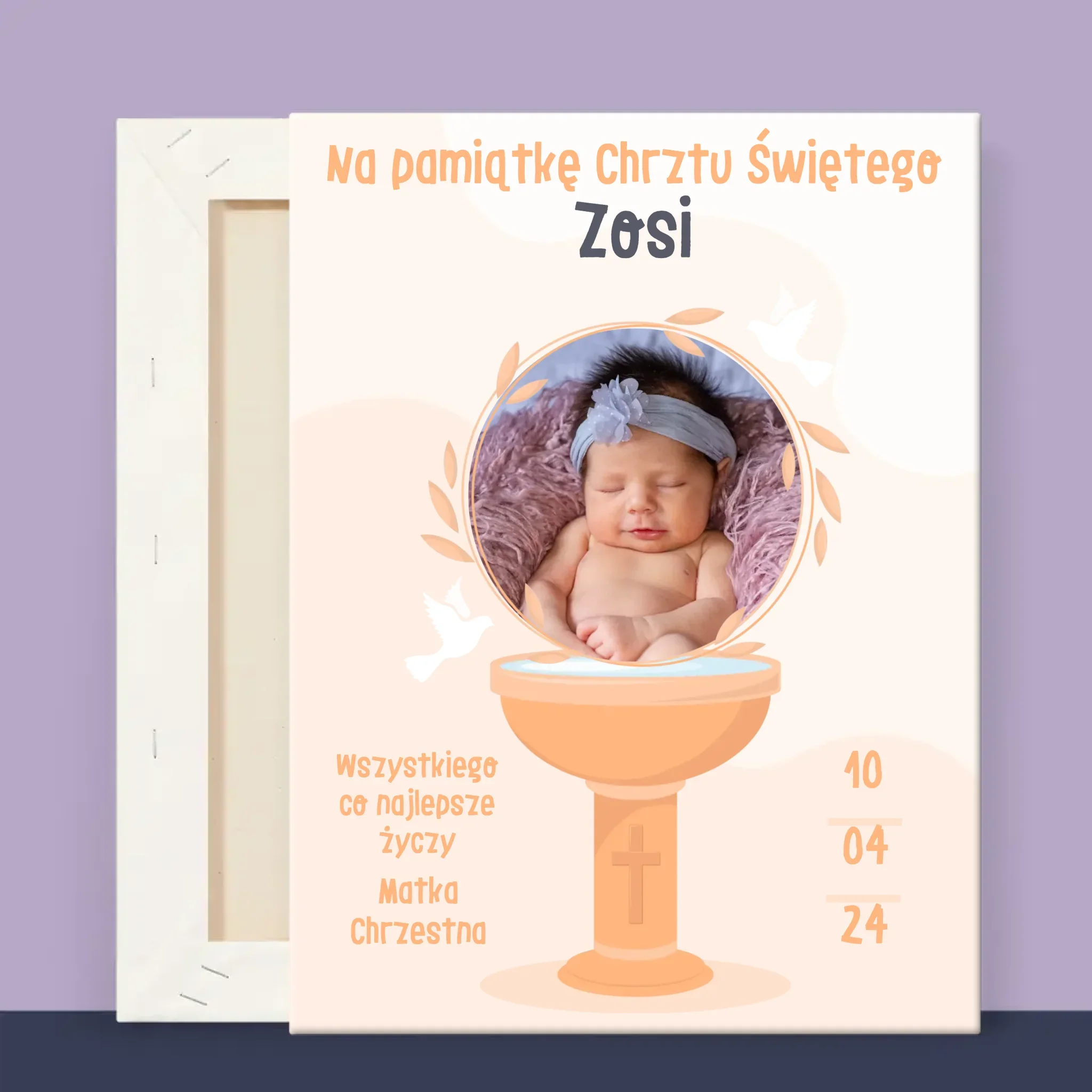 Zdjęcie i Podpis: Na Pamiątkę Chrztu Świętego - Wydruk Obramowany - Image 11