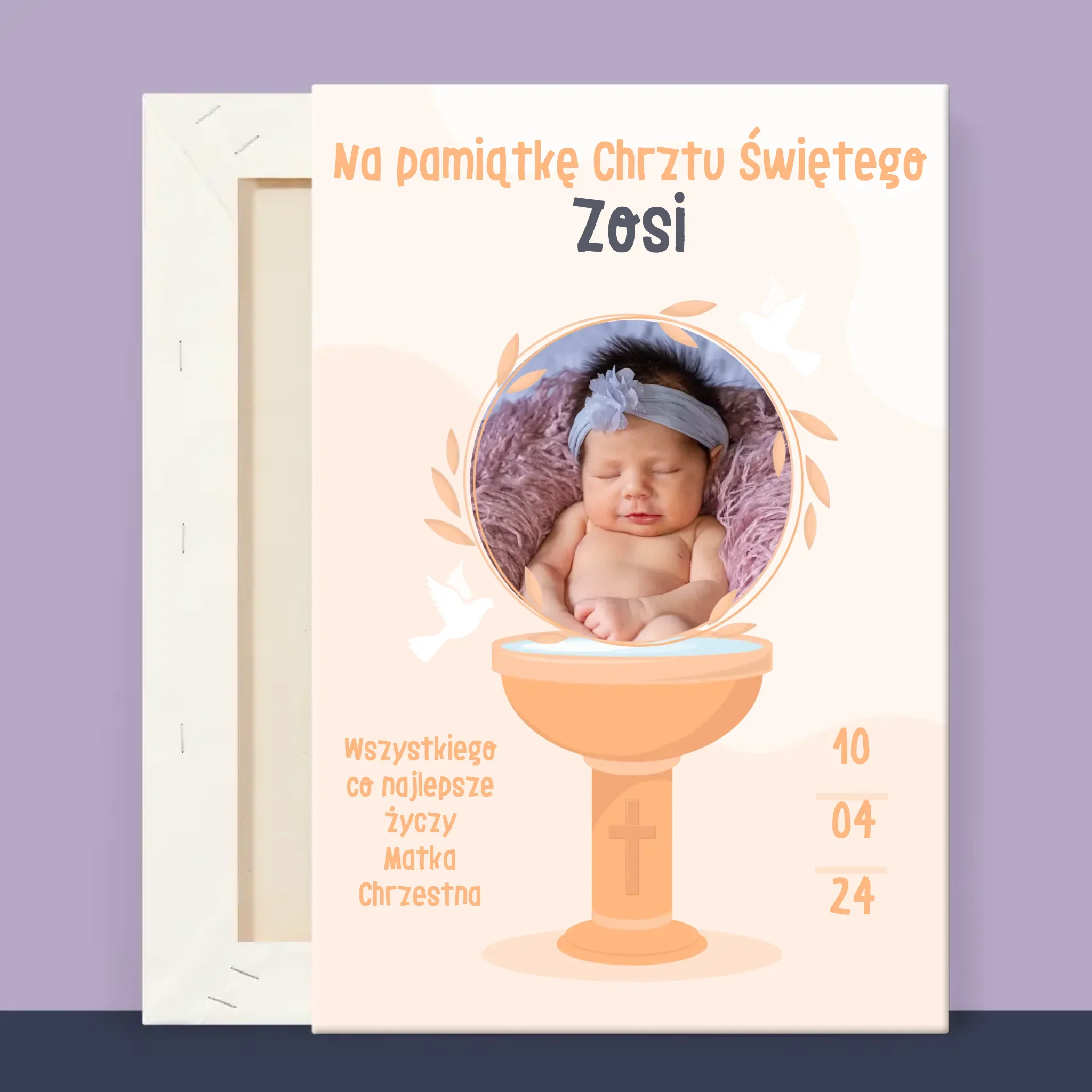 Zdjęcie i Podpis: Na Pamiątkę Chrztu Świętego - Wydruk Obramowany - Image 12