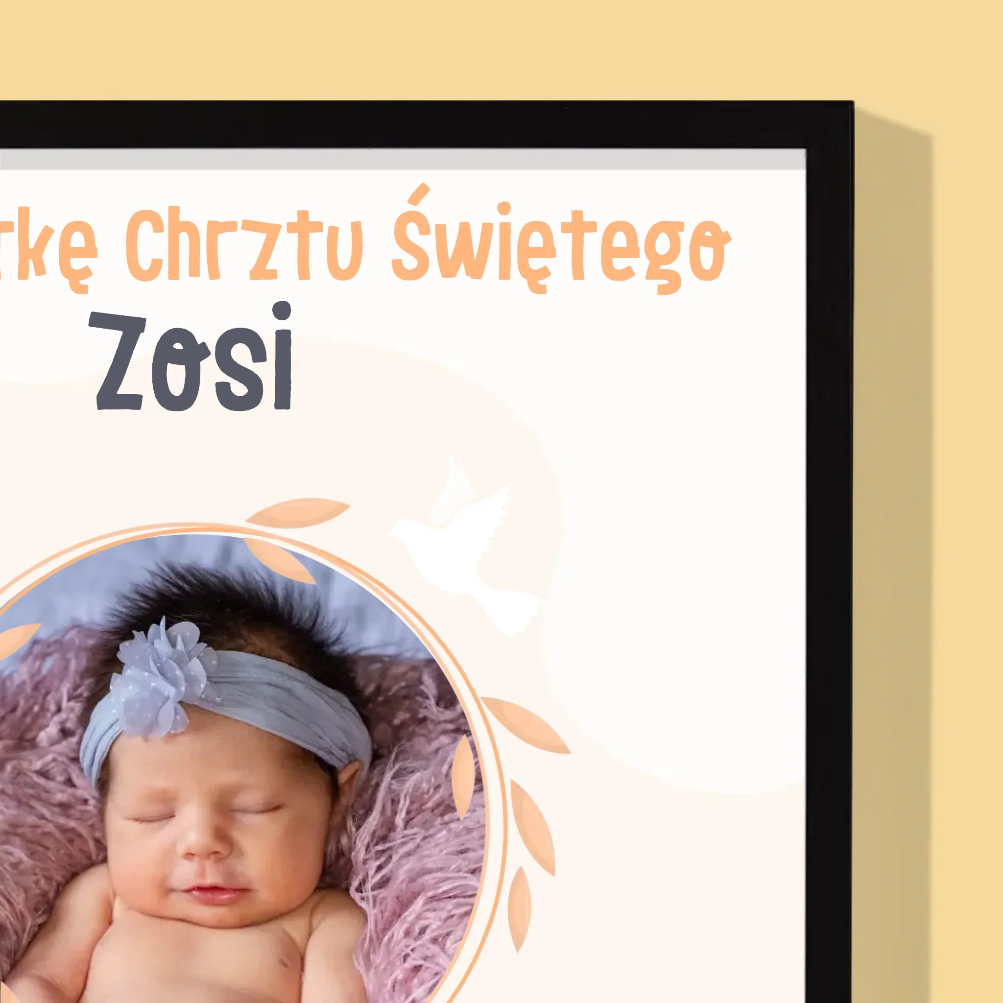 Zdjęcie i Podpis: Na Pamiątkę Chrztu Świętego - Wydruk Obramowany - Image 6