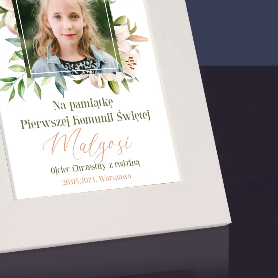 Zdjęcie i Podpis: Na Pamiątkę Pierwszej Komunii - Ramka Na Zdjęcie - Image 3