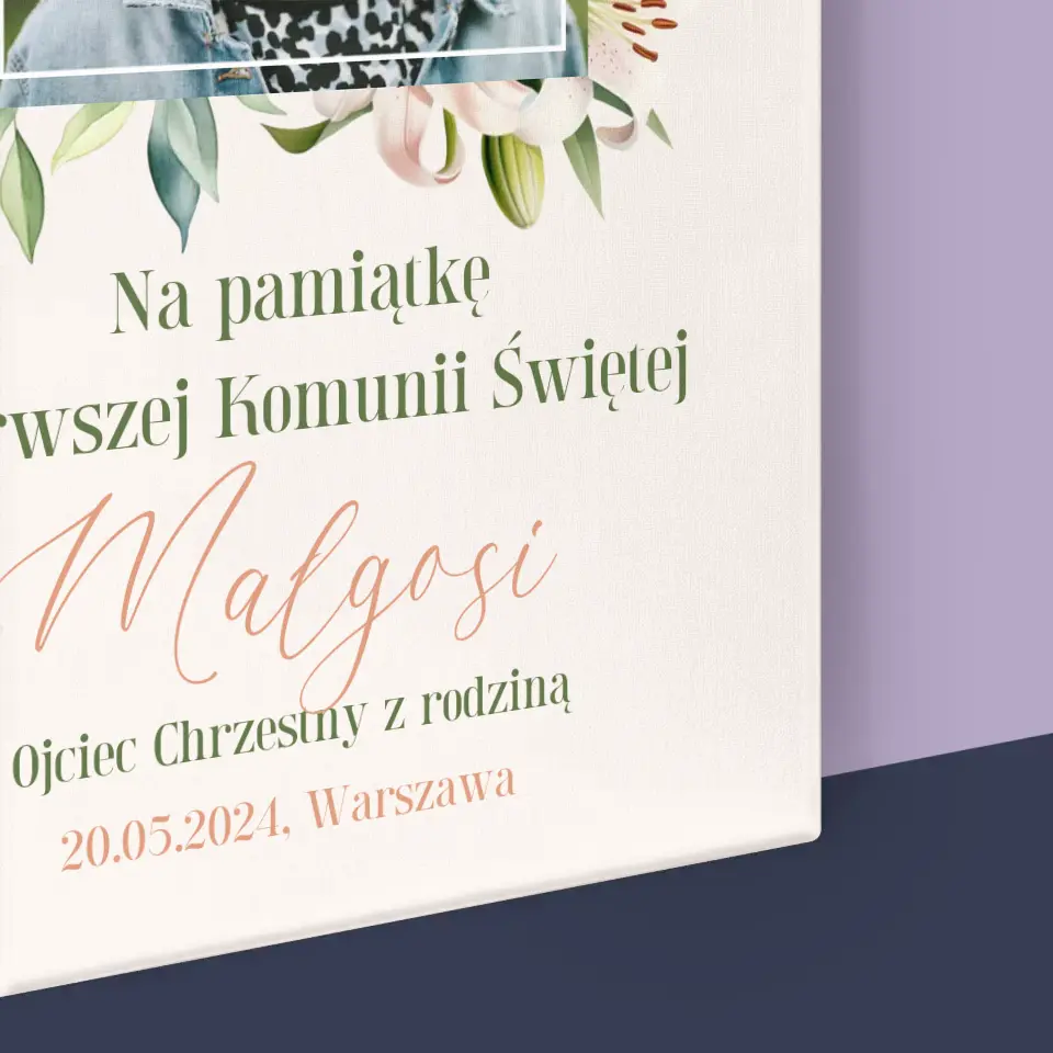 Zdjęcie i Podpis: Na Pamiątkę Pierwszej Komunii - Wydruk Obramowany - Image 16