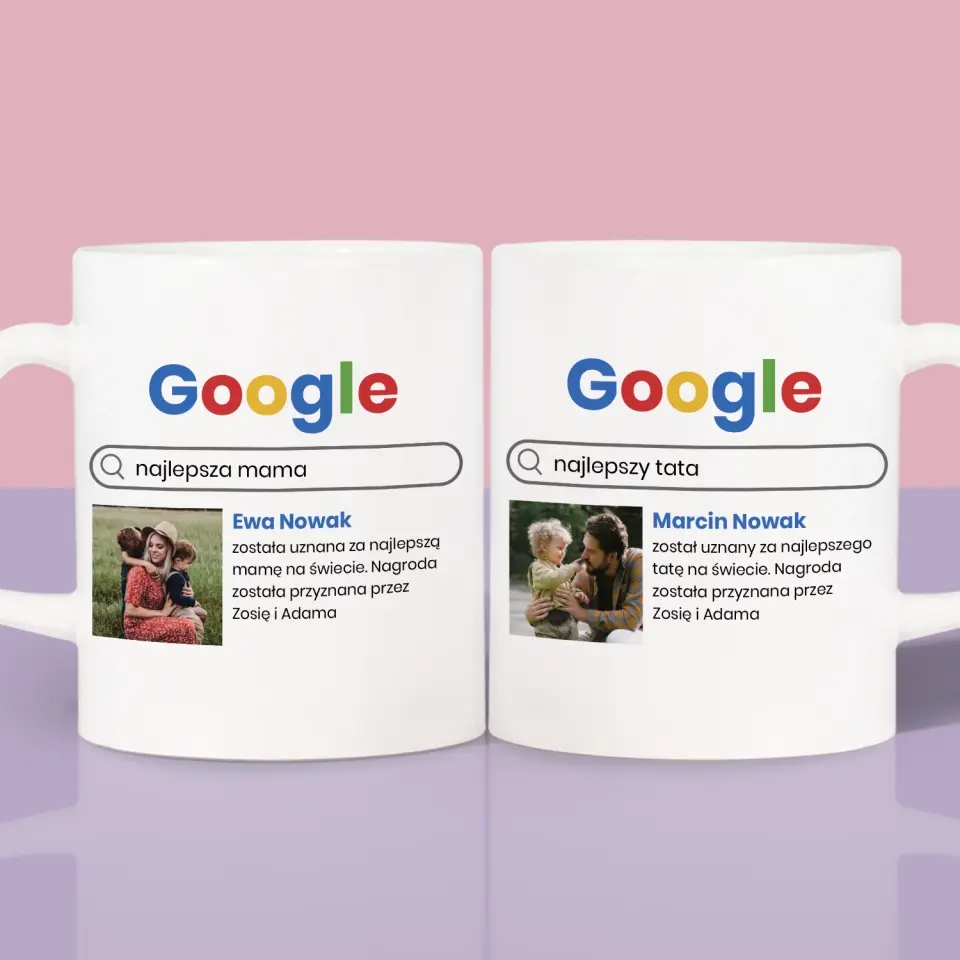 Zdjęcie i Podpis: Najlepsi Rodzice Wynik Google - Kubki Dla Par - Image 2