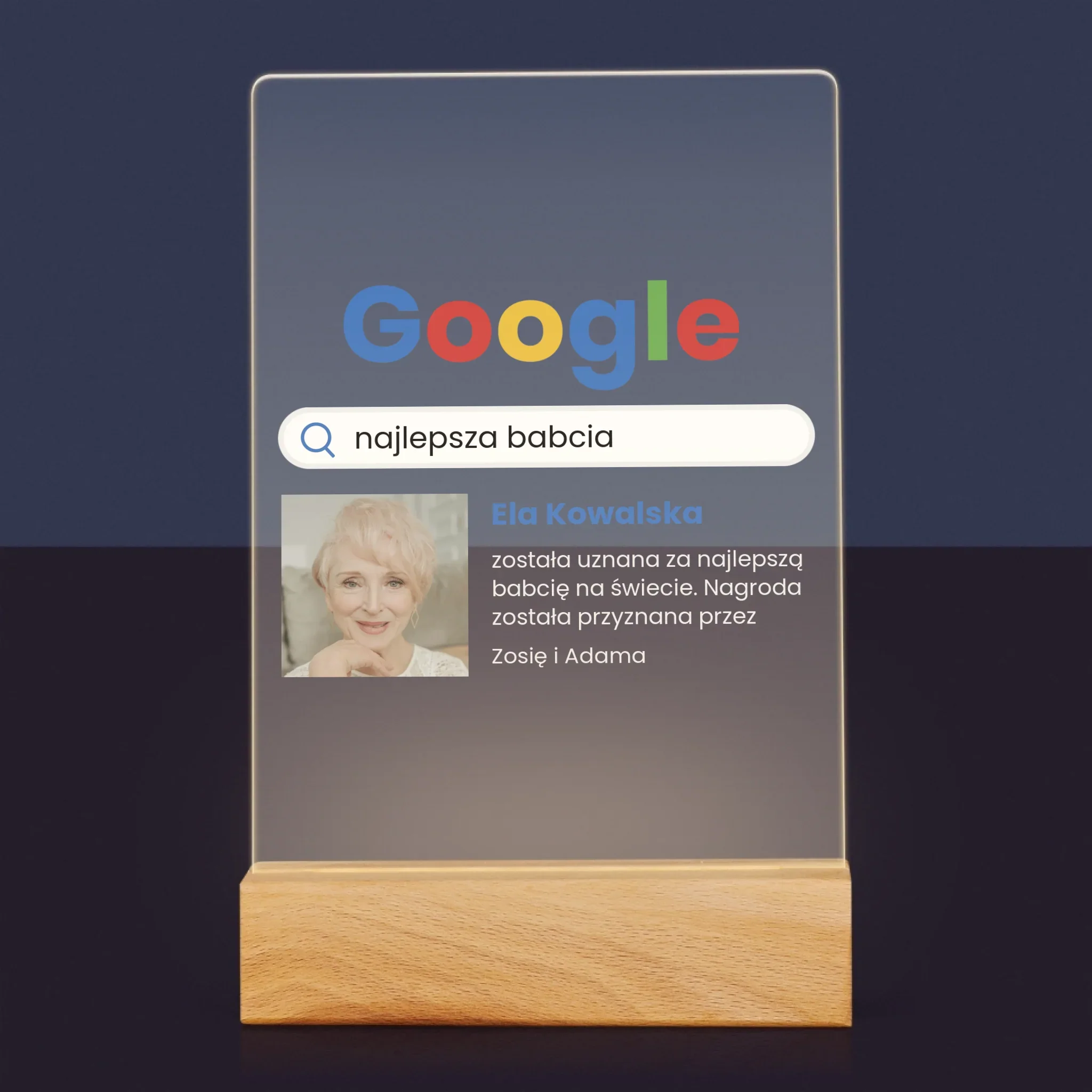Zdjęcie I Podpis: Najlepsza Babcia Wynik Google - Wydruk Na Szkle Akrylowym - Image 7