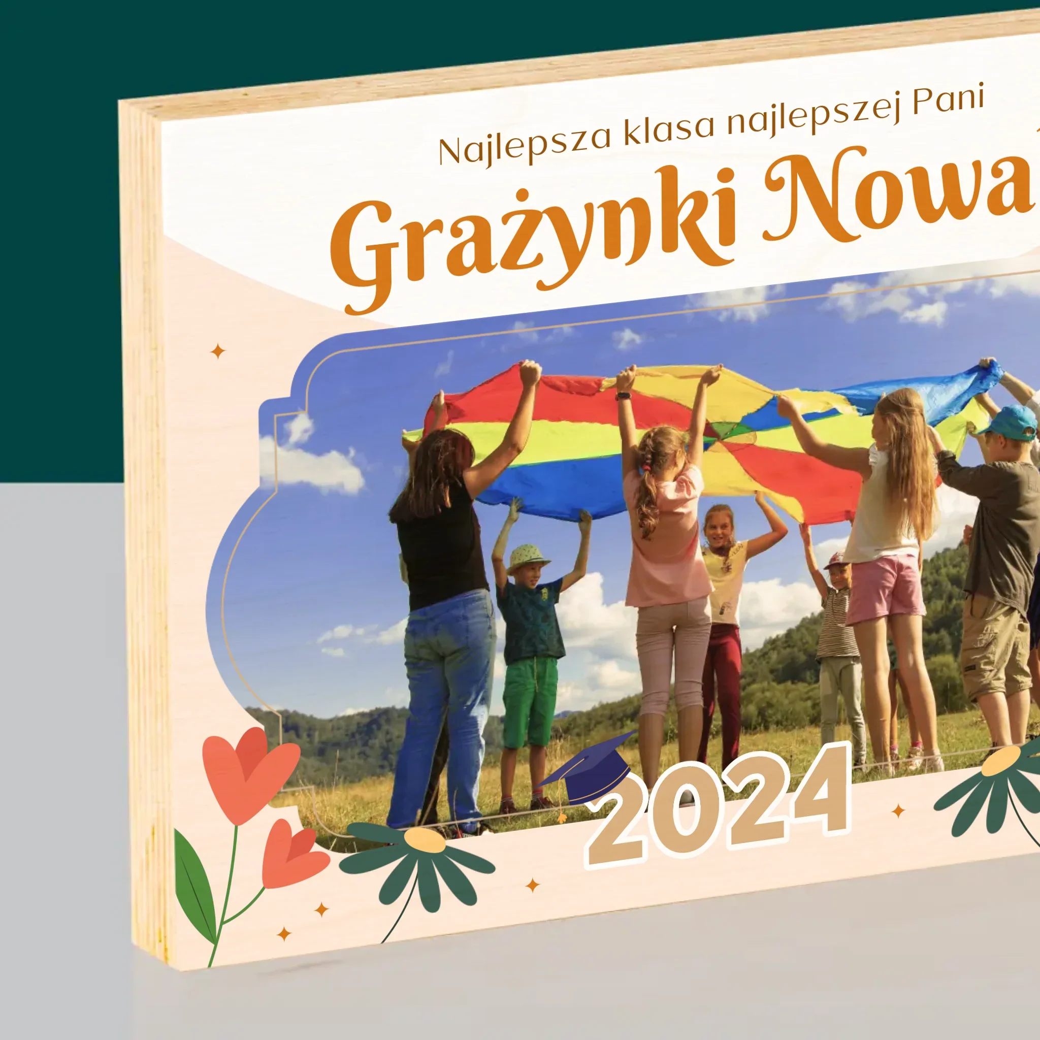 Zdjęcie i Podpis: Najlepsza Klasa - Wydruk Na Drewnie - Image 2