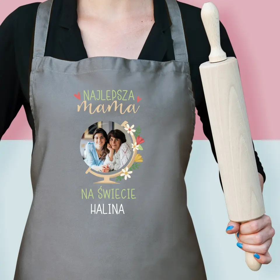 Zdjęcie i Podpis: Najlepsza Mama Świat - Fartuch z Nadrukiem - Image 2