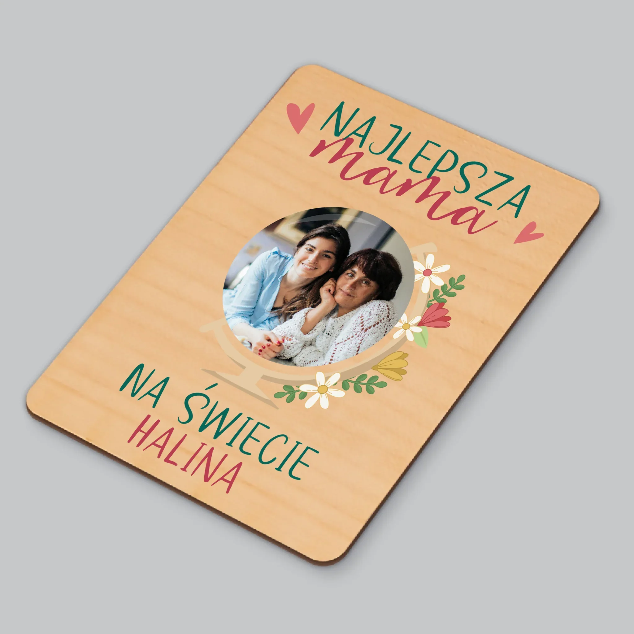 Zdjęcie i Podpis: Najlepsza Mama Świat - Magnes Drewniany - Image 3