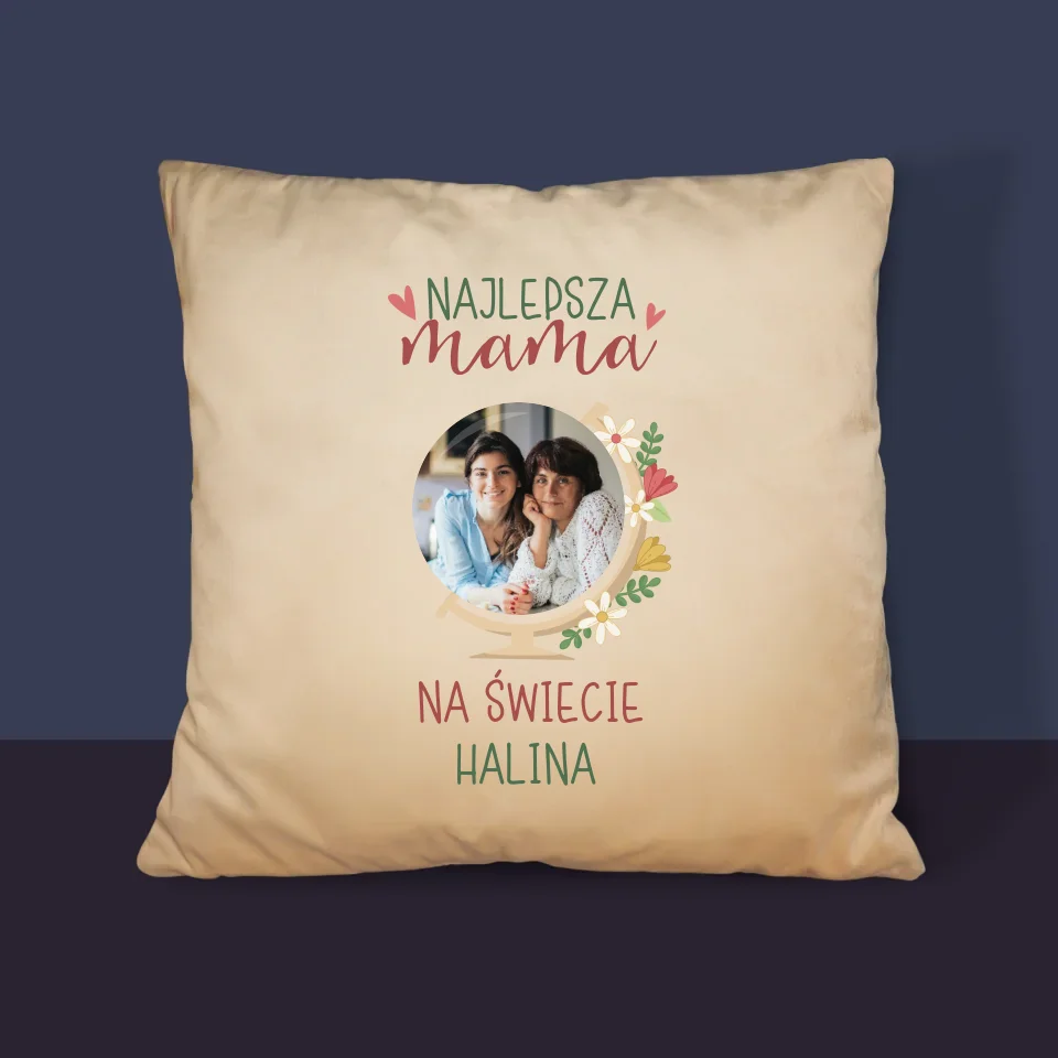 Zdjęcie i Podpis: Najlepsza Mama Świat - Poduszka z Nadrukiem - Image 4