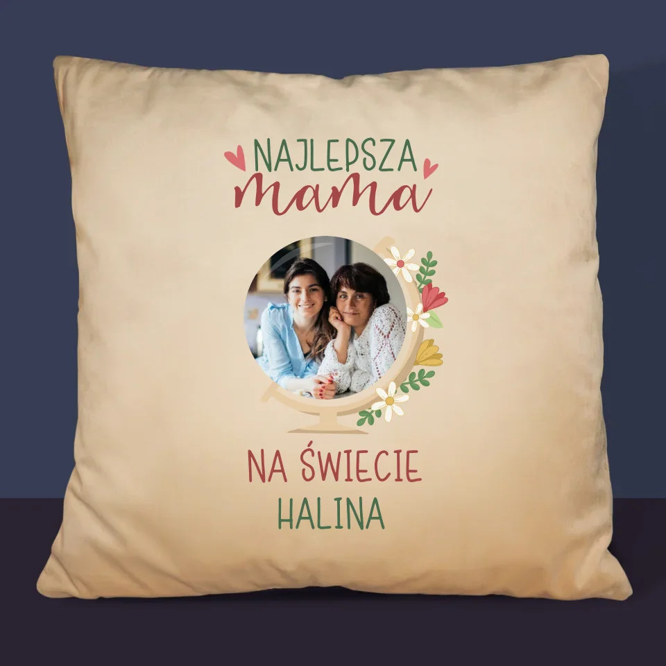 Zdjęcie i Podpis: Najlepsza Mama Świat - Poduszka z Nadrukiem - Image 6