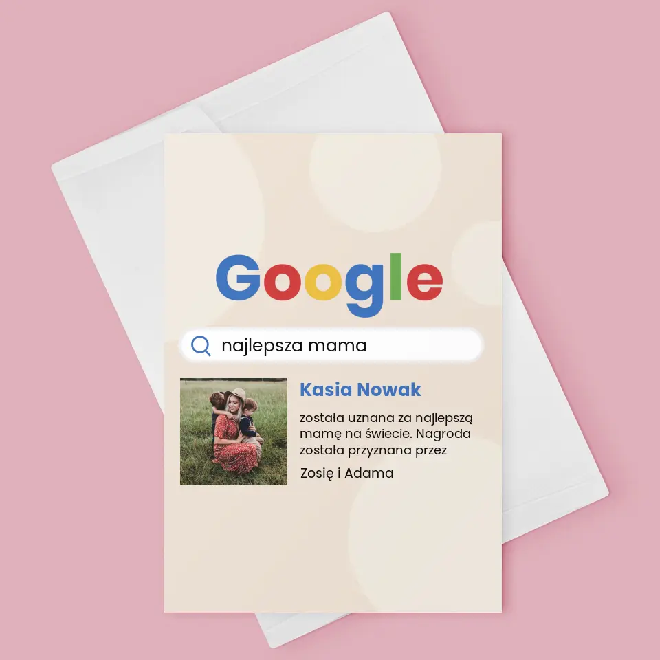 Zdjęcie I Podpis: Najlepsza Mama Wynik Google - Kartka z Życzeniami - Image 3