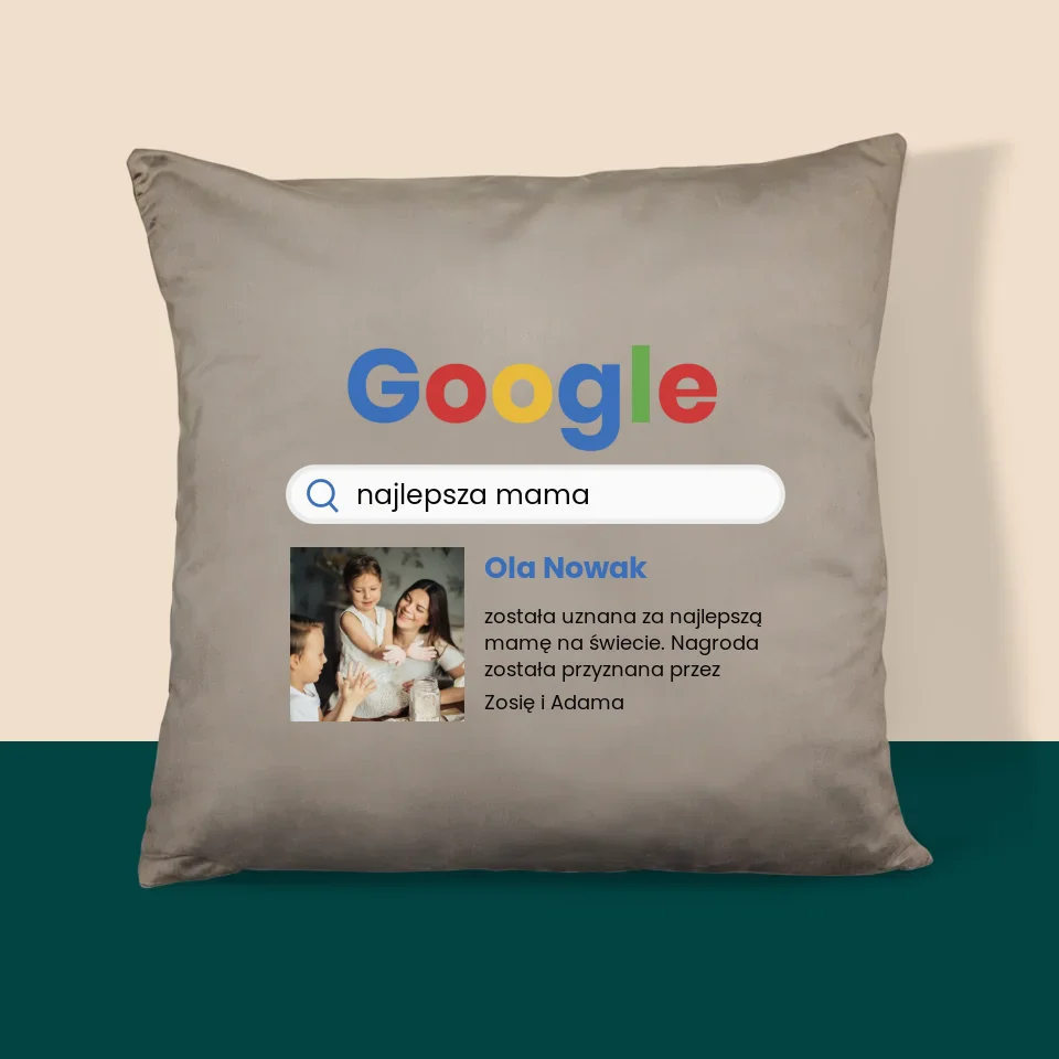 Zdjęcie I Podpis: Najlepsza Mama Wynik Google - Poduszka