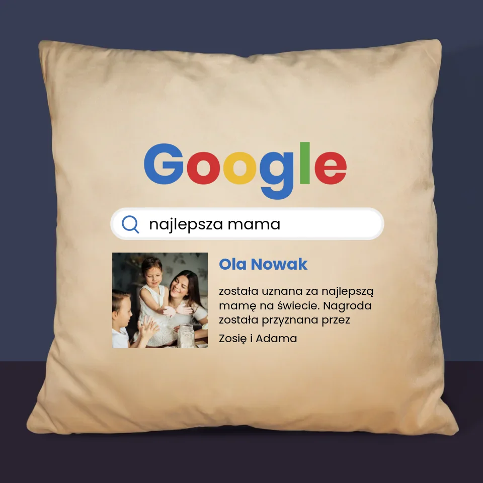 Zdjęcie I Podpis: Najlepsza Mama Wynik Google - Poduszka - Image 6