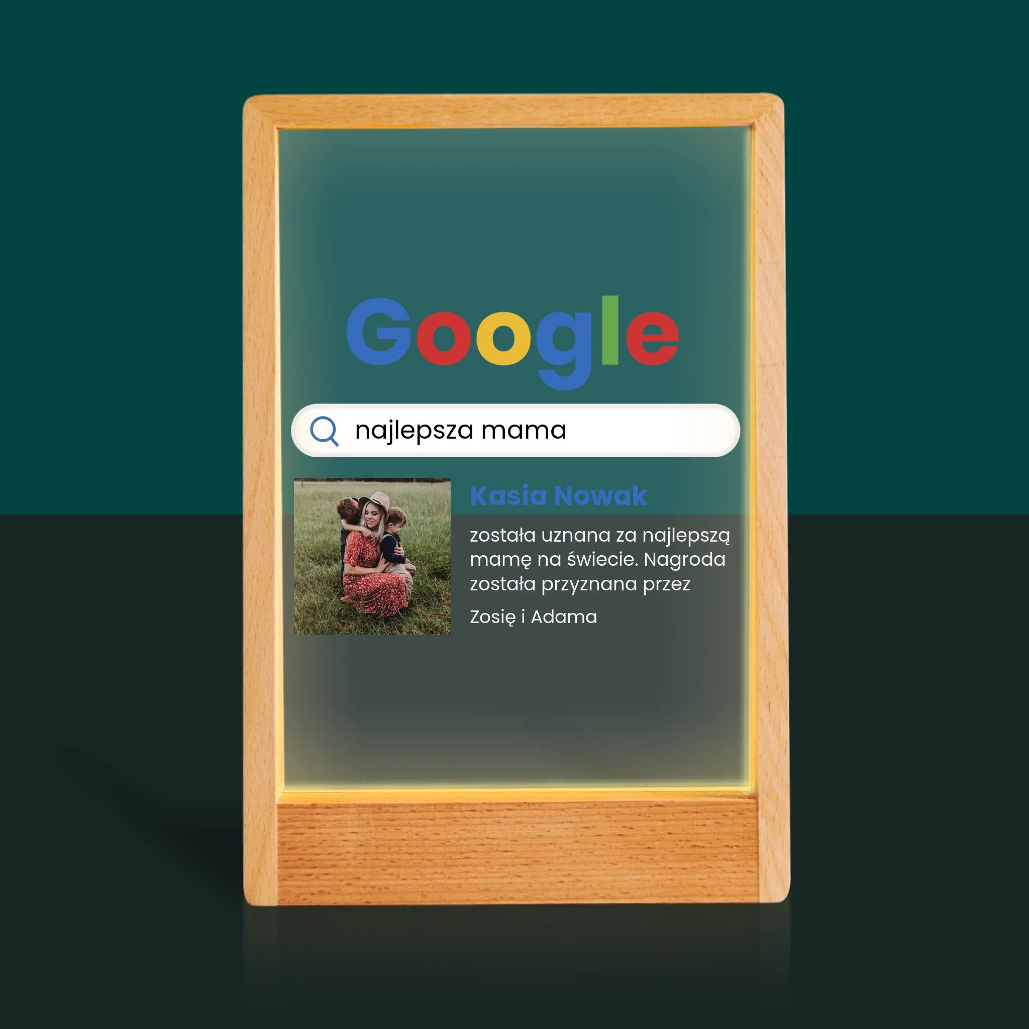 Zdjęcie I Podpis: Najlepsza Mama Wynik Google - Wydruk Na Szkle Akrylowym - Image 10