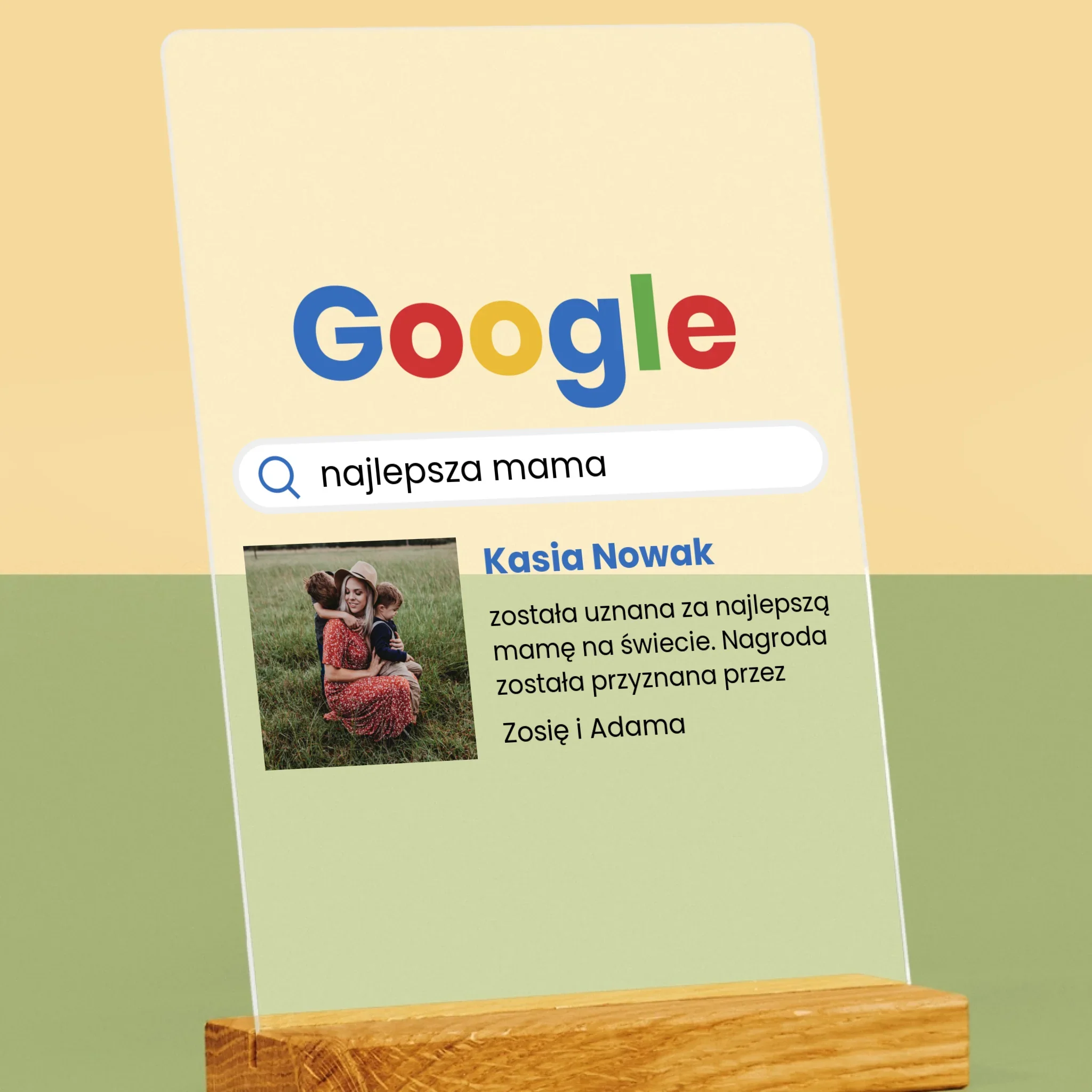 Zdjęcie I Podpis: Najlepsza Mama Wynik Google - Wydruk Na Szkle Akrylowym - Image 2