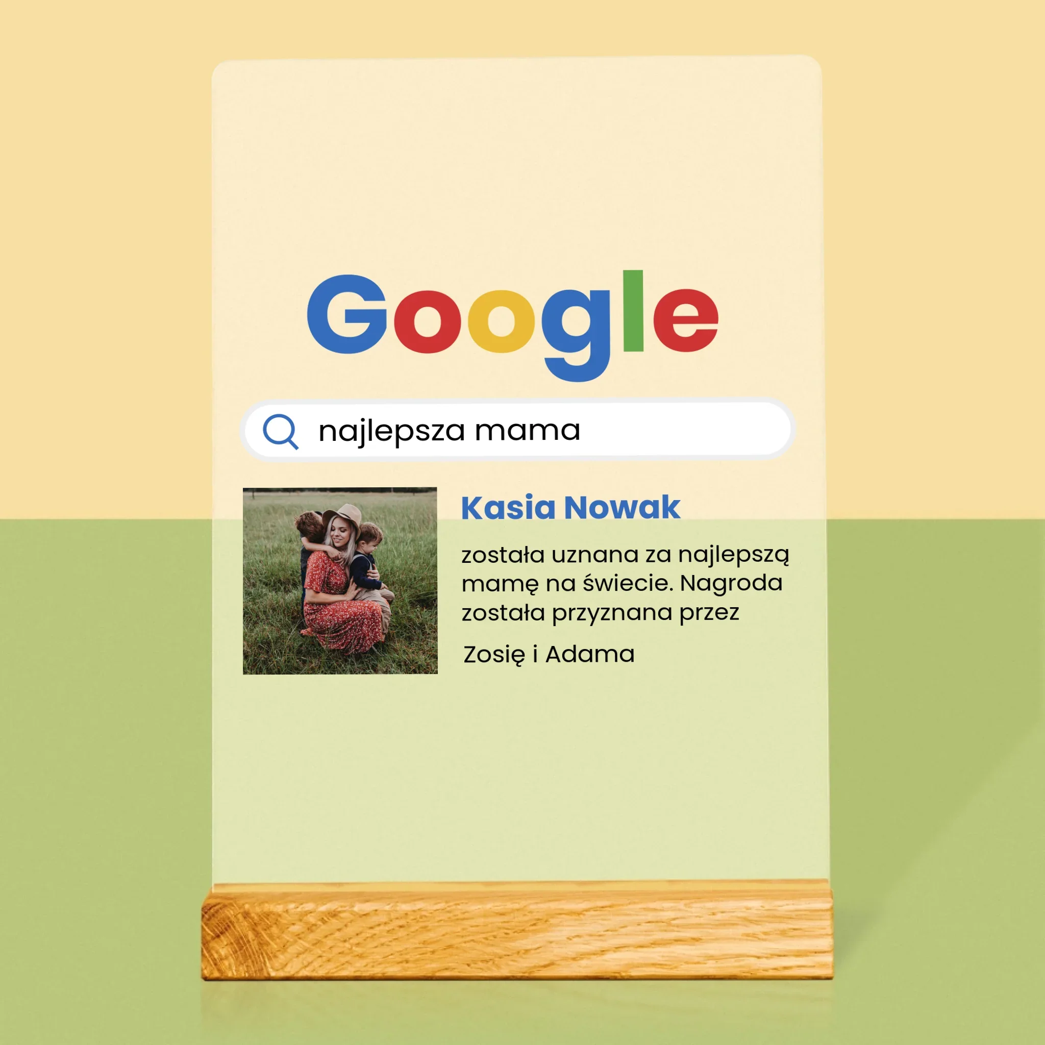 Zdjęcie I Podpis: Najlepsza Mama Wynik Google - Wydruk Na Szkle Akrylowym - Image 3