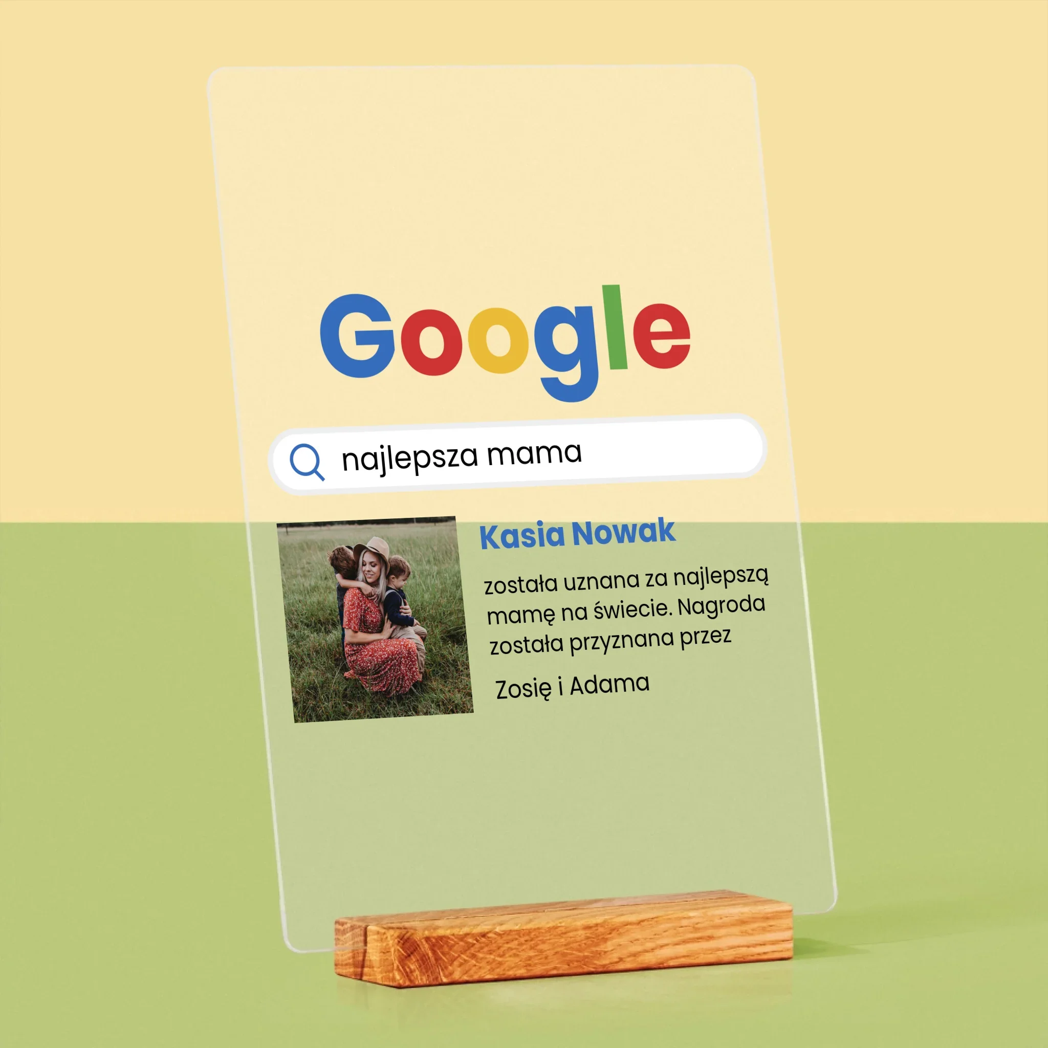 Zdjęcie I Podpis: Najlepsza Mama Wynik Google - Wydruk Na Szkle Akrylowym - Image 4
