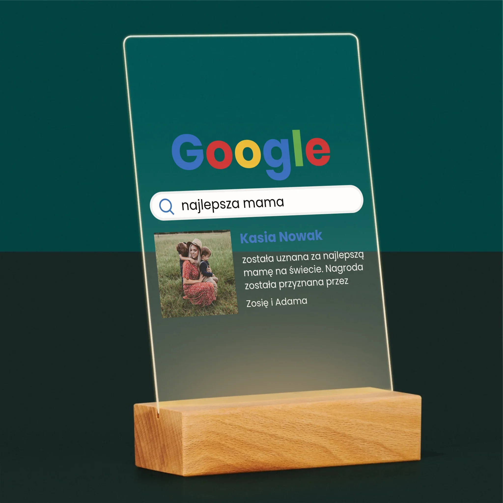 Zdjęcie I Podpis: Najlepsza Mama Wynik Google - Wydruk Na Szkle Akrylowym - Image 5