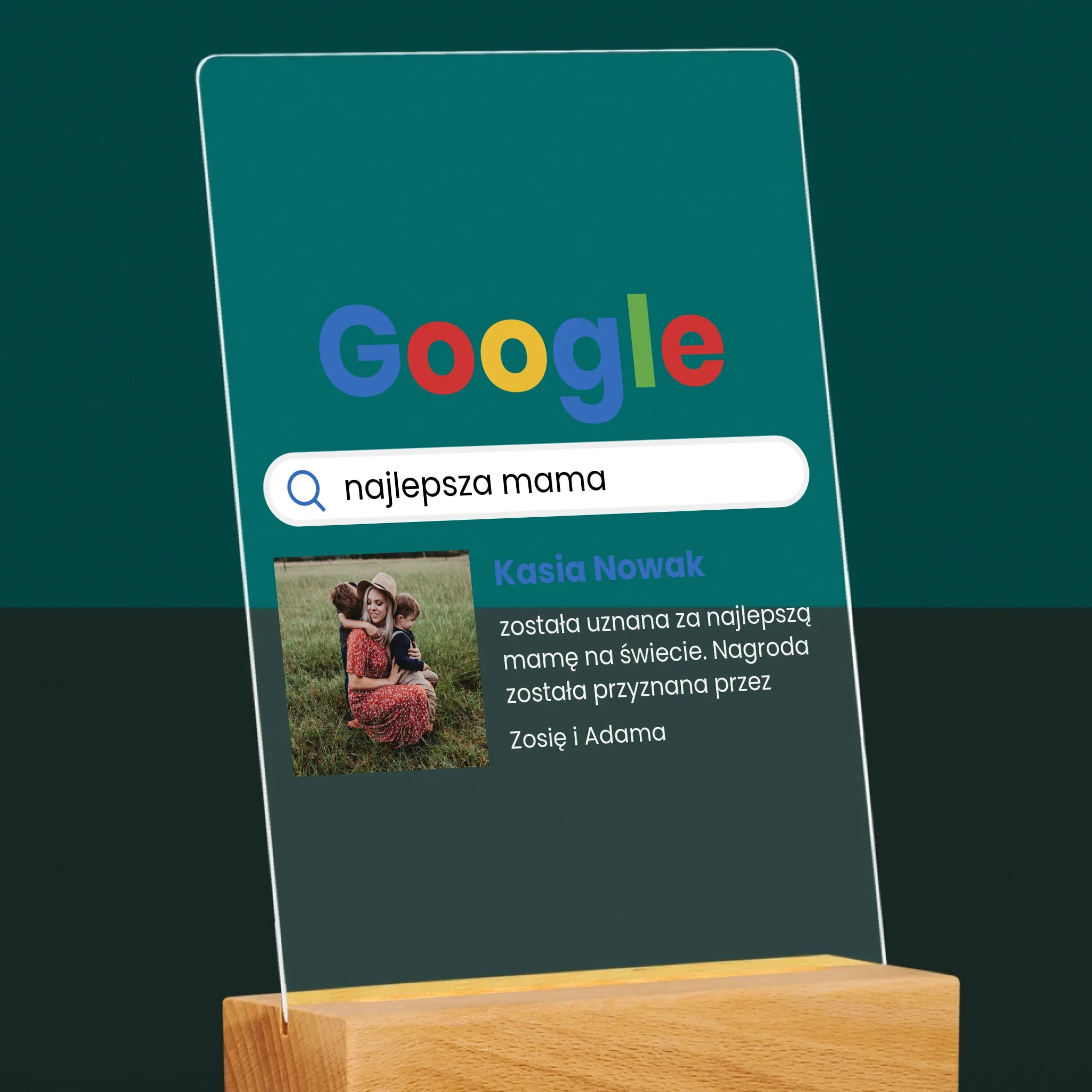 Zdjęcie I Podpis: Najlepsza Mama Wynik Google - Wydruk Na Szkle Akrylowym - Image 6
