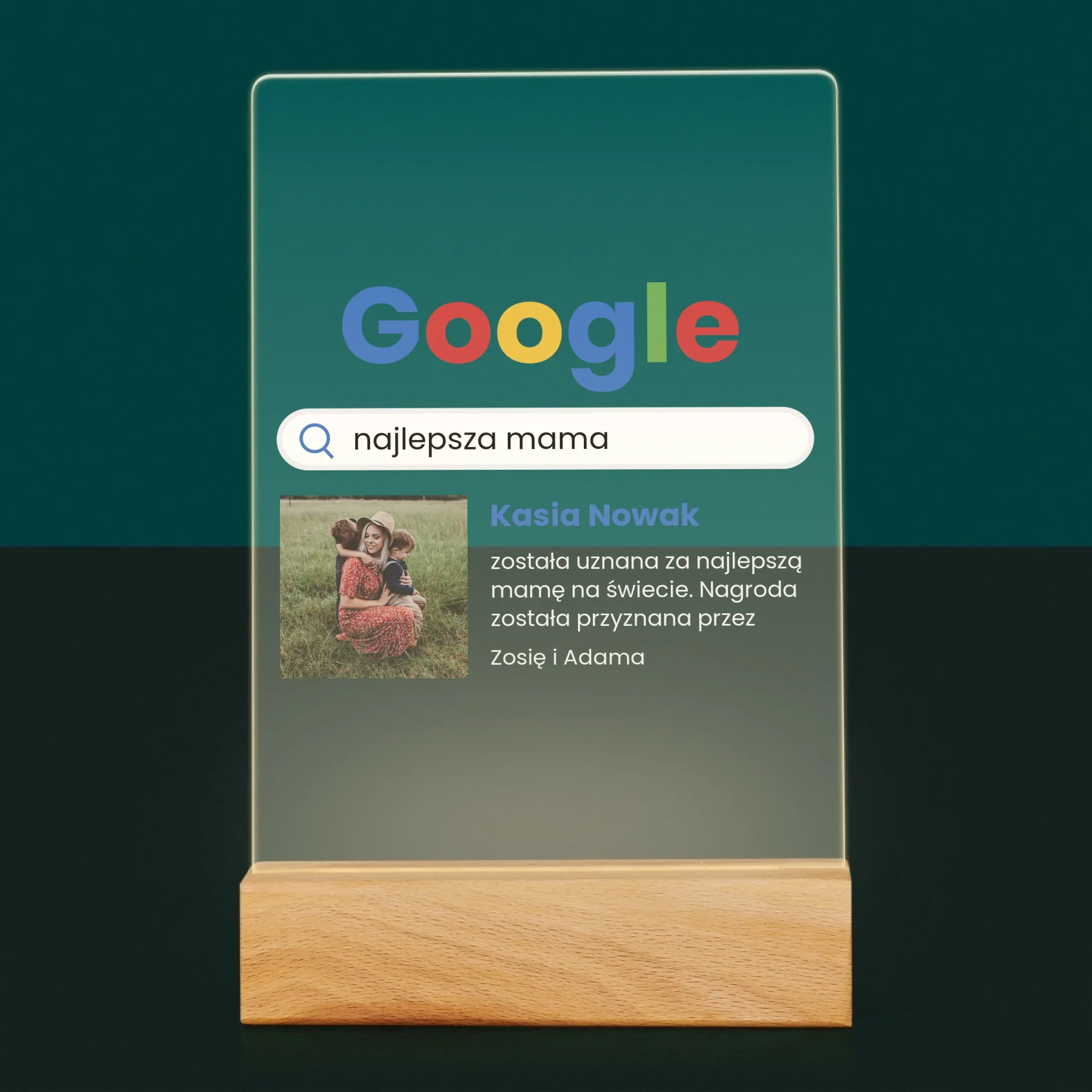 Zdjęcie I Podpis: Najlepsza Mama Wynik Google - Wydruk Na Szkle Akrylowym - Image 7