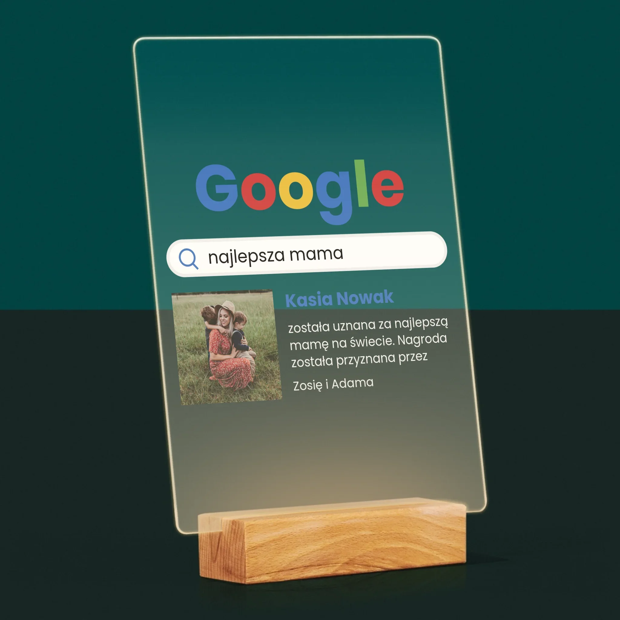 Zdjęcie I Podpis: Najlepsza Mama Wynik Google - Wydruk Na Szkle Akrylowym - Image 8