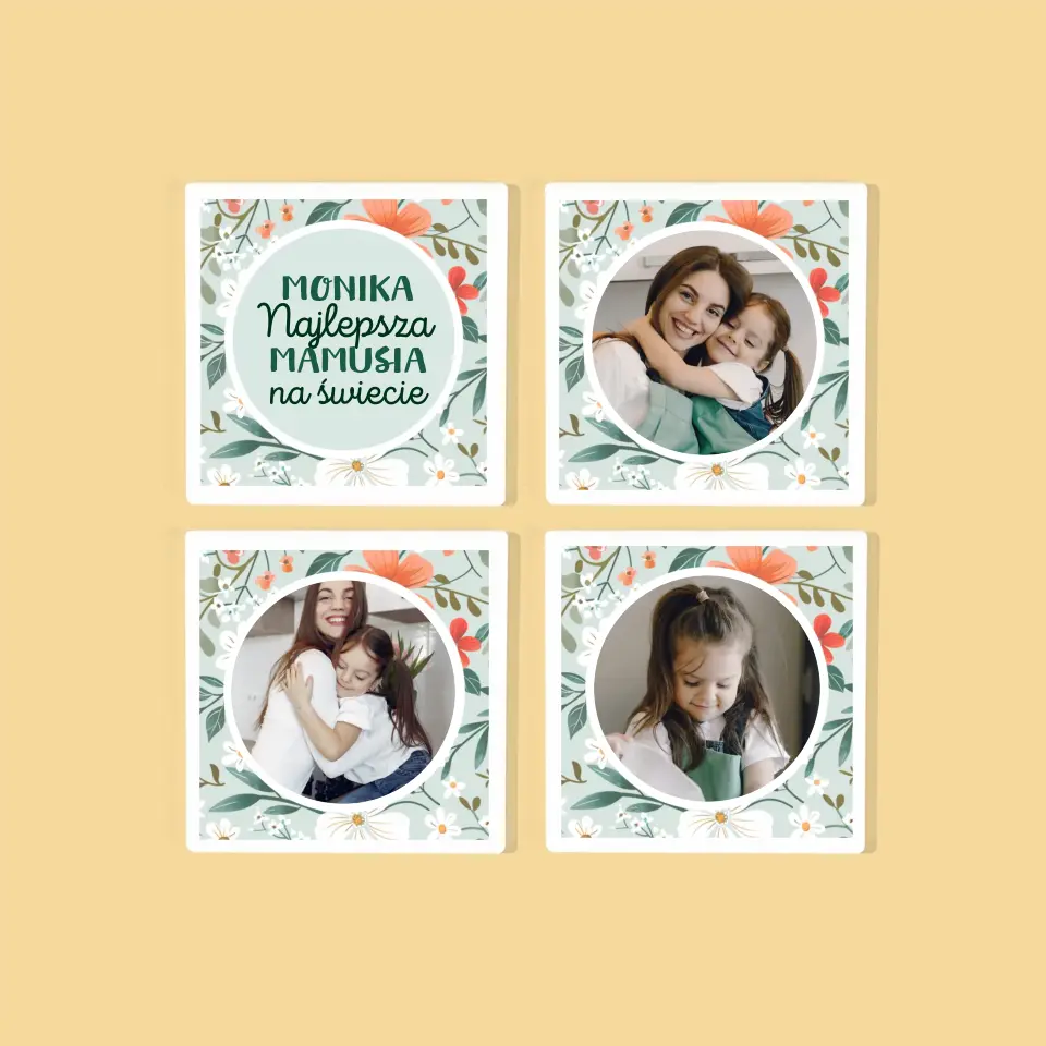 Zdjęcie i Podpis: Najlepsza Mamusia Kwiaty - Podkładki Pod Kubki - Image 5