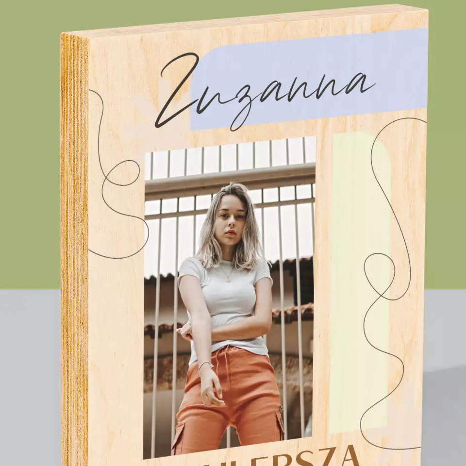 Zdjęcie i Podpis: Najlepsza Osiemnastka - Wydruk Na Drewnie - Image 2