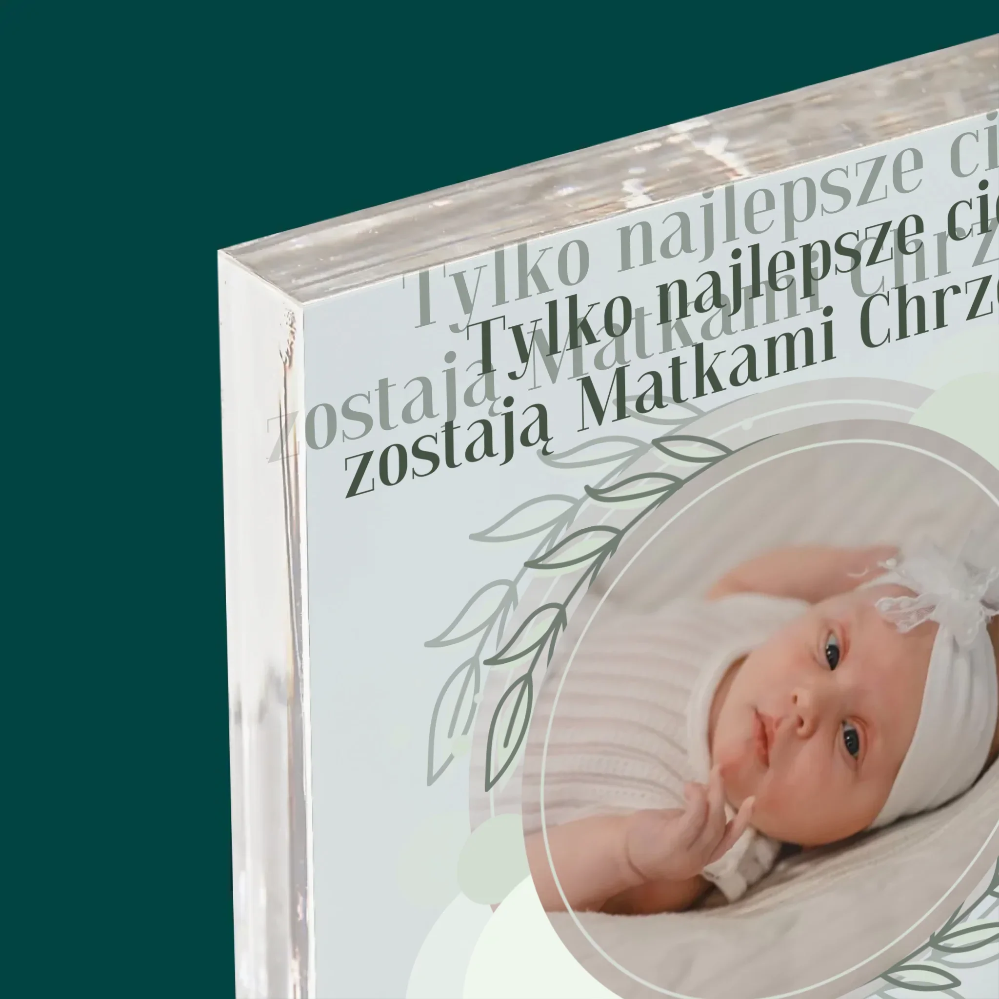Zdjęcie i Podpis: Najlepsze Ciocie Zostają Matkami Chrzestnymi - Blok Akrylowy z Nadrukiem - Image 4