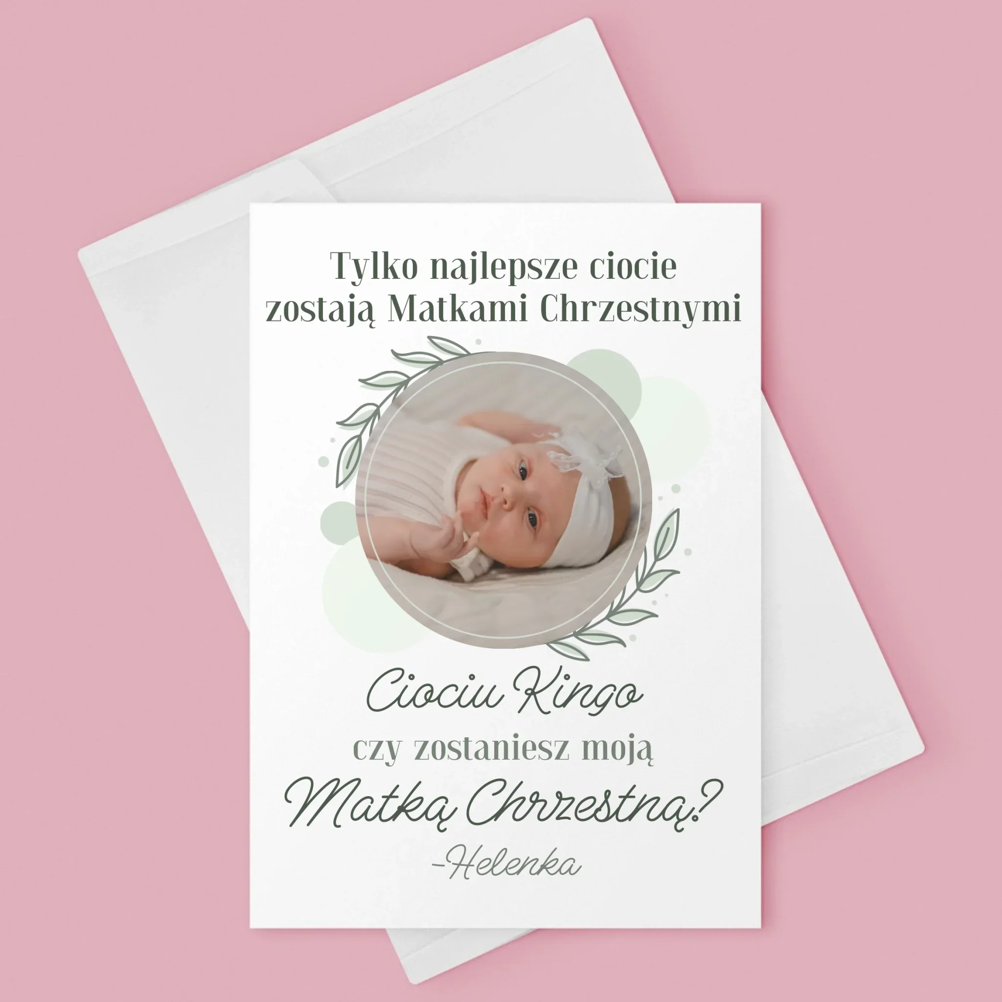 Zdjęcie i Podpis: Najlepsze Ciocie Zostają Matkami Chrzestnymi - Kartka z Życzeniami - Image 3
