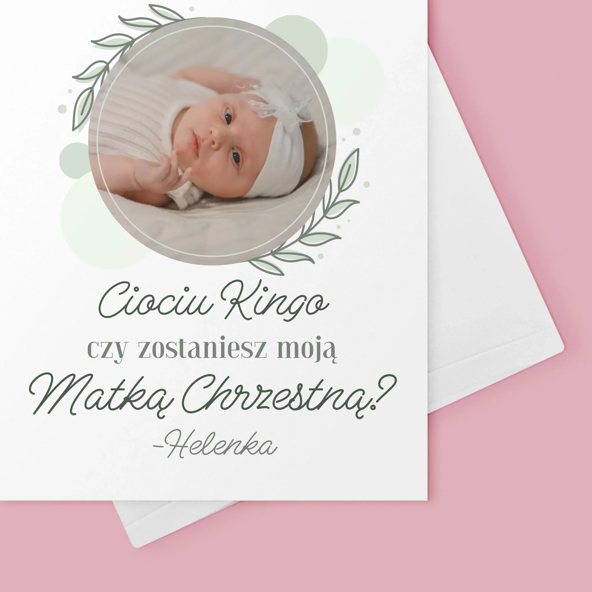 Zdjęcie i Podpis: Najlepsze Ciocie Zostają Matkami Chrzestnymi - Kartka z Życzeniami - Image 4