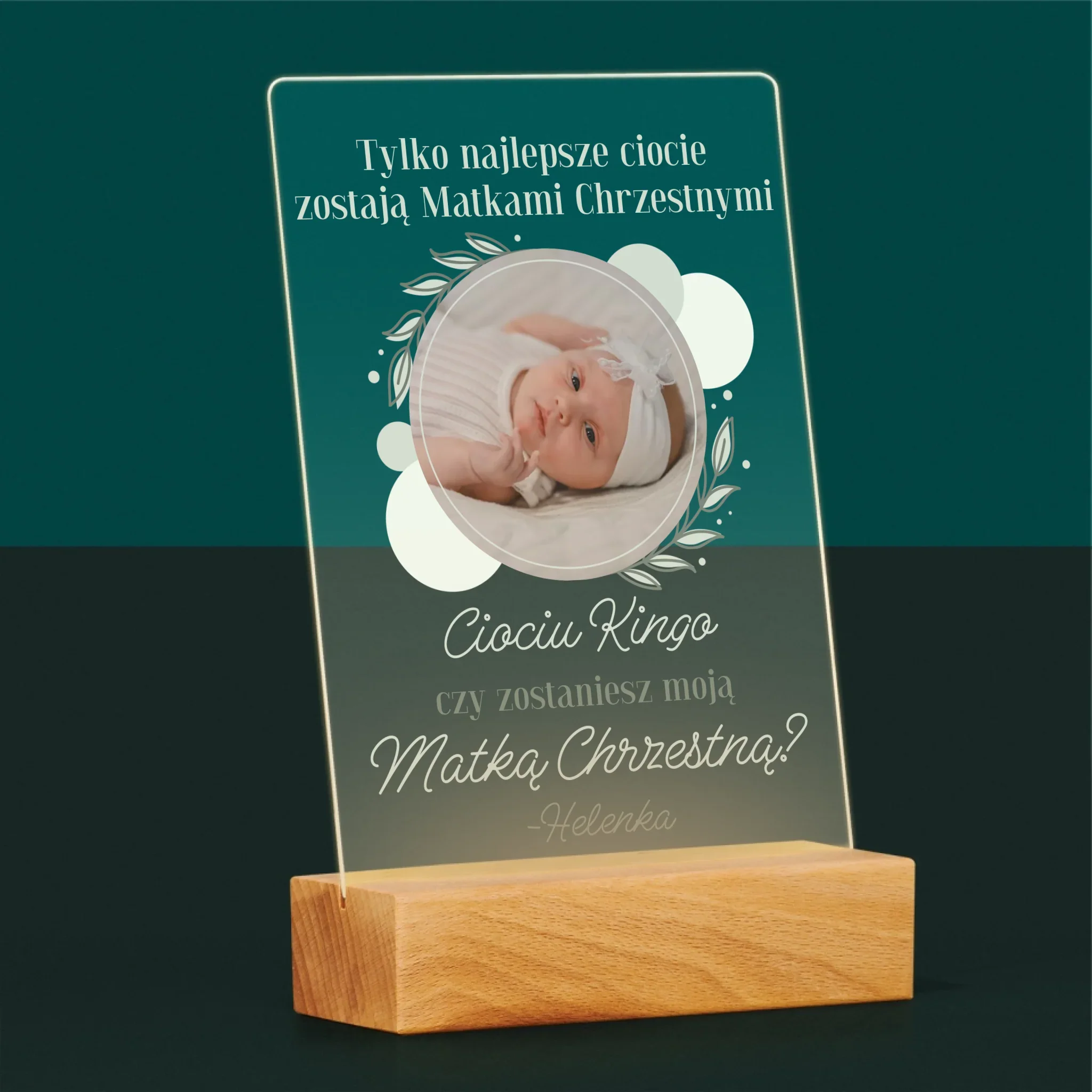 Zdjęcie i Podpis: Najlepsze Ciocie Zostają Matkami Chrzestnymi - Wydruk Na Szkle Akrylowym - Image 5