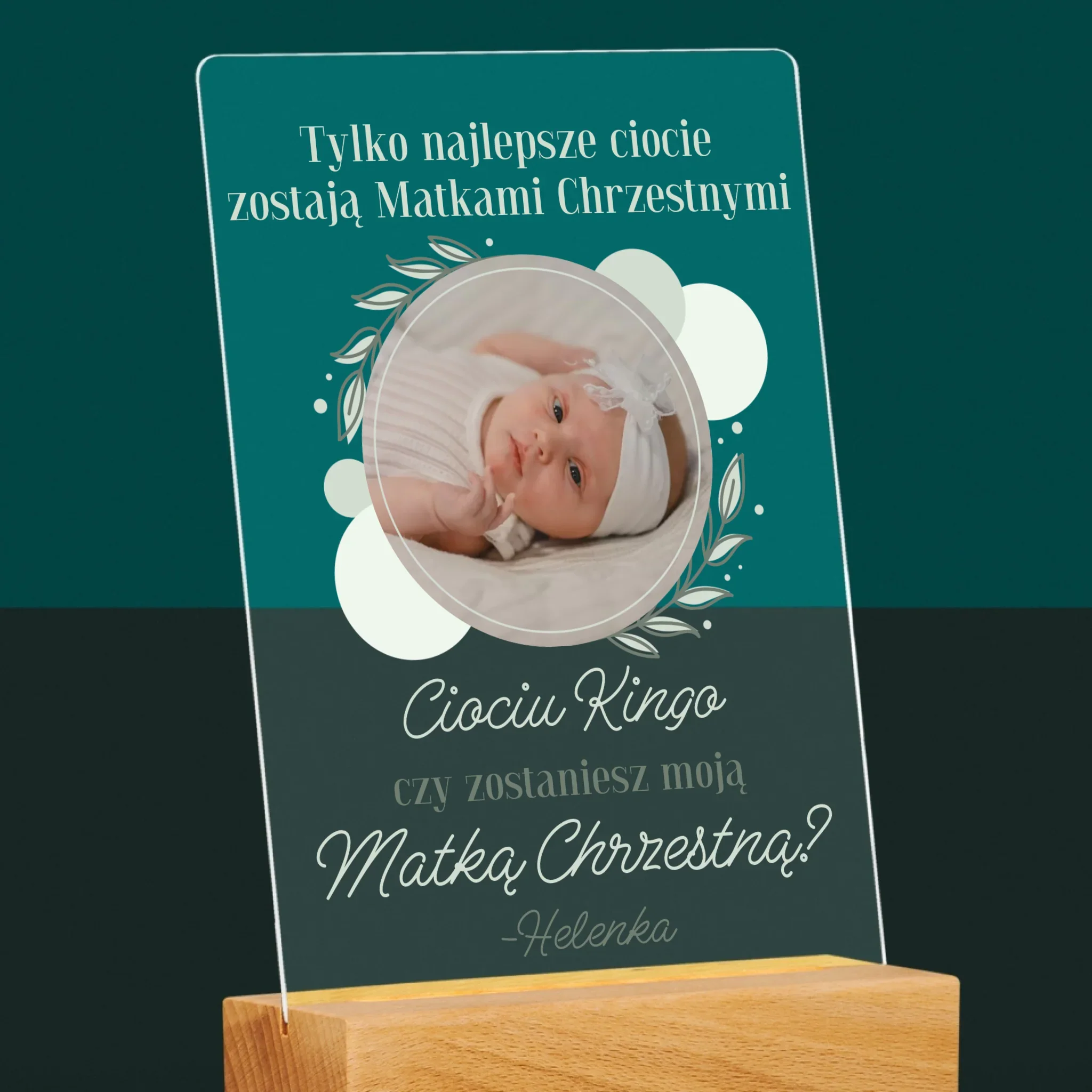Zdjęcie i Podpis: Najlepsze Ciocie Zostają Matkami Chrzestnymi - Wydruk Na Szkle Akrylowym - Image 6