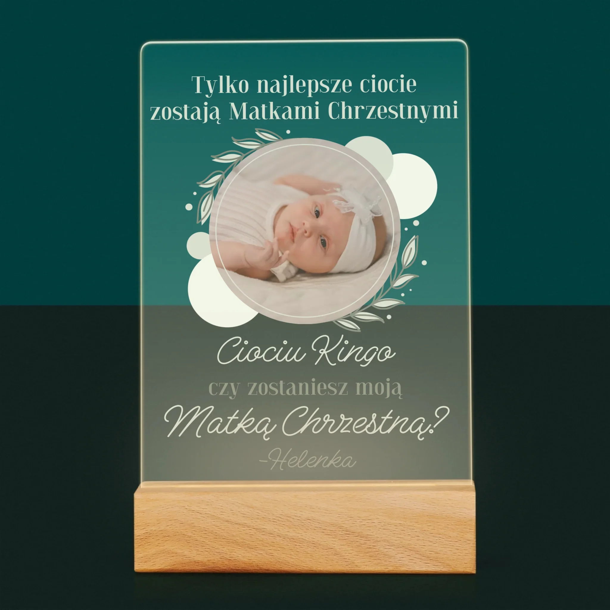 Zdjęcie i Podpis: Najlepsze Ciocie Zostają Matkami Chrzestnymi - Wydruk Na Szkle Akrylowym - Image 7