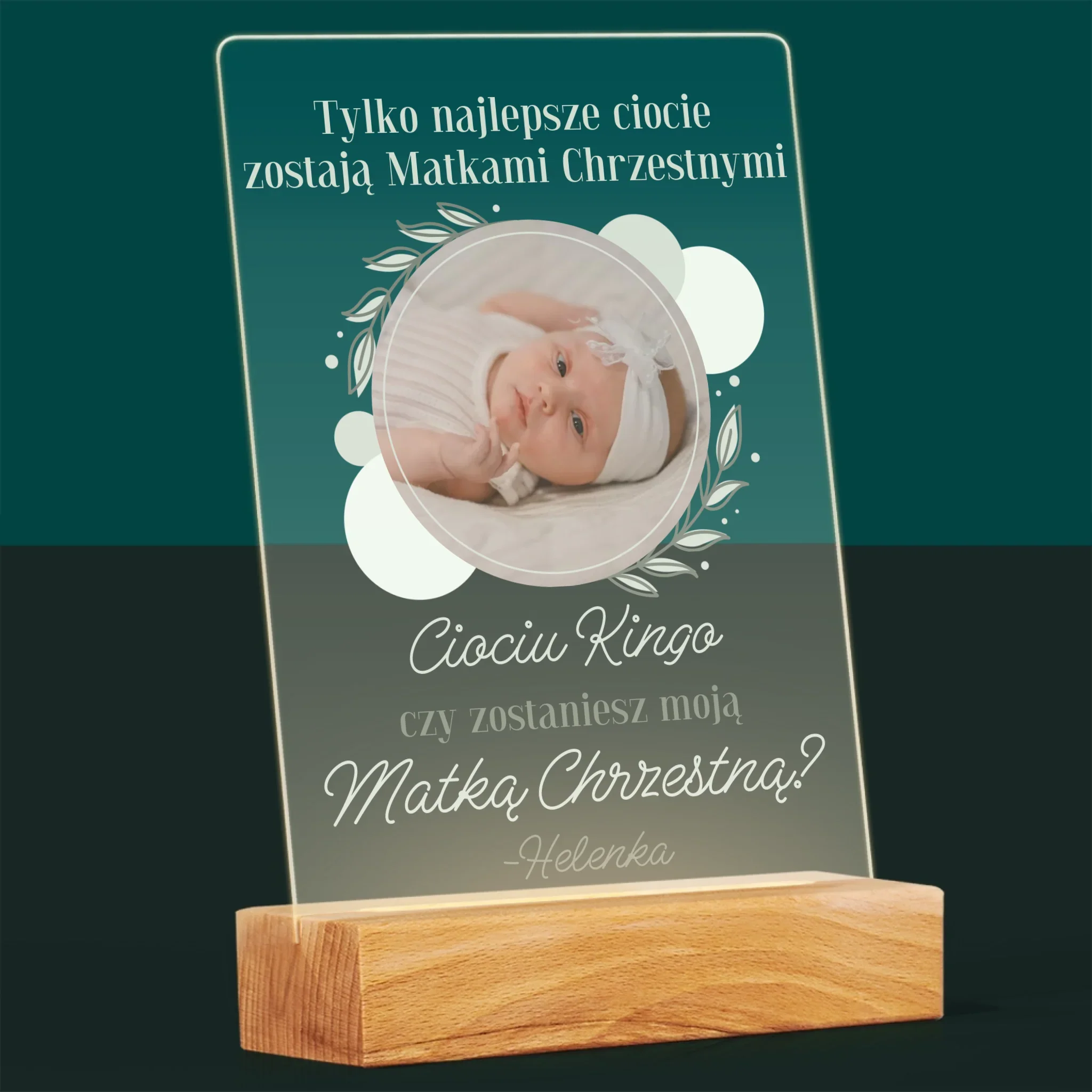 Zdjęcie i Podpis: Najlepsze Ciocie Zostają Matkami Chrzestnymi - Wydruk Na Szkle Akrylowym - Image 8