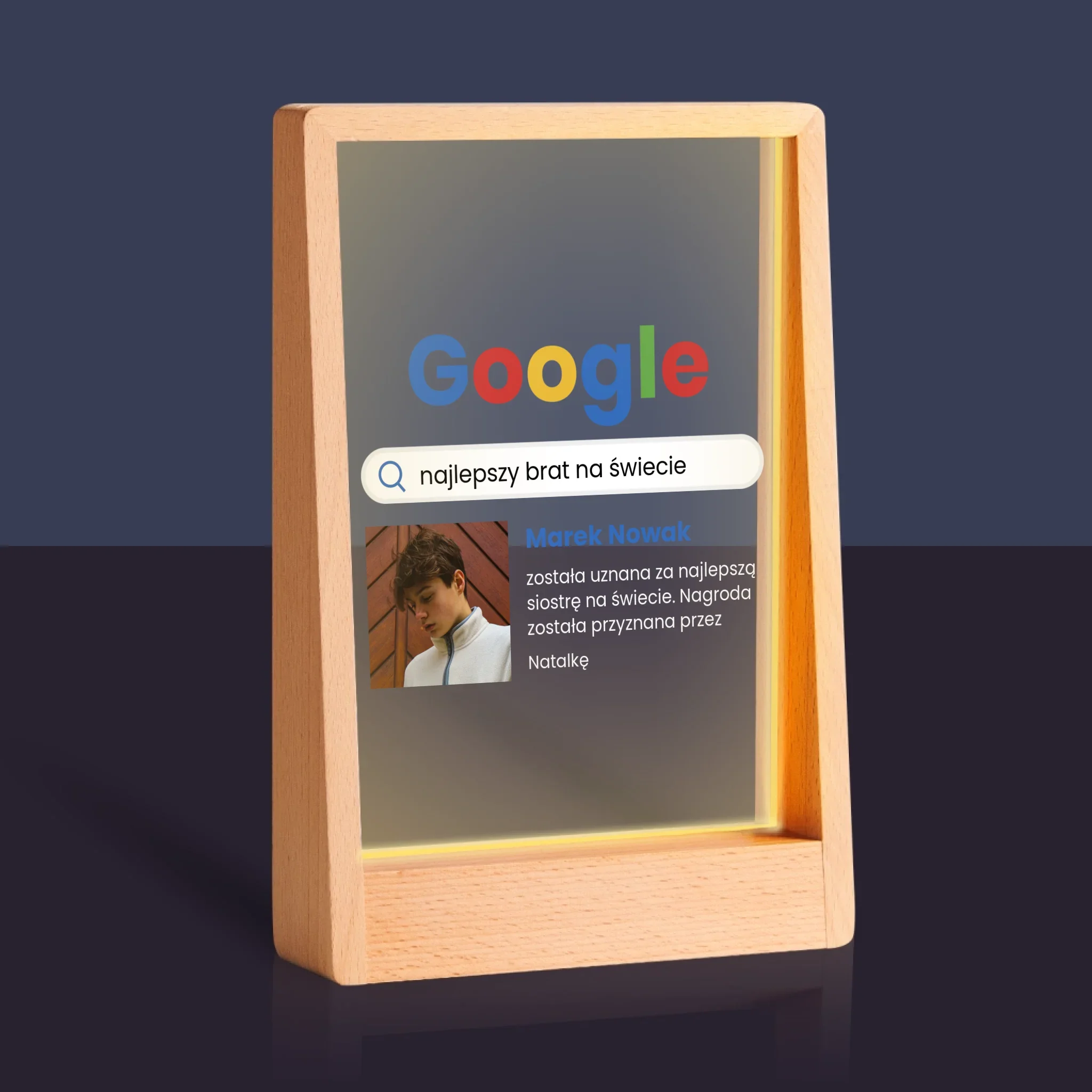 Zdjęcie I Podpis: Najlepszy Brat Wynik Google - Wydruk Na Szkle Akrylowym - Image 9