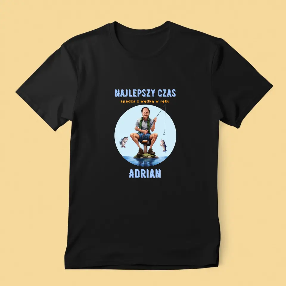 Zdjęcie i Podpis: Najlepszy Czas - Koszulka Męska z Nadrukiem - Image 7