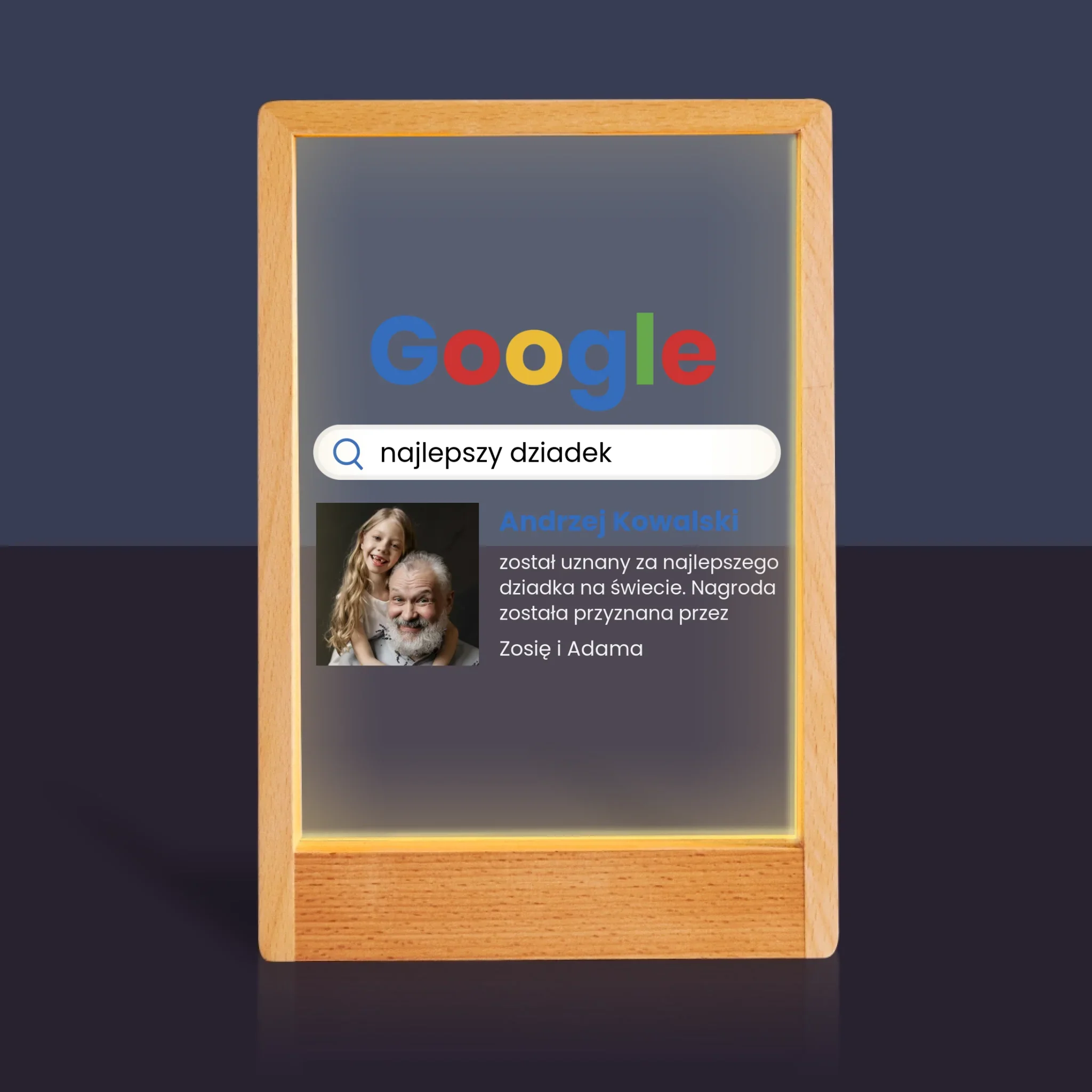 Zdjęcie I Podpis: Najlepszy Dziadek Wynik Google - Wydruk Na Szkle Akrylowym - Image 10