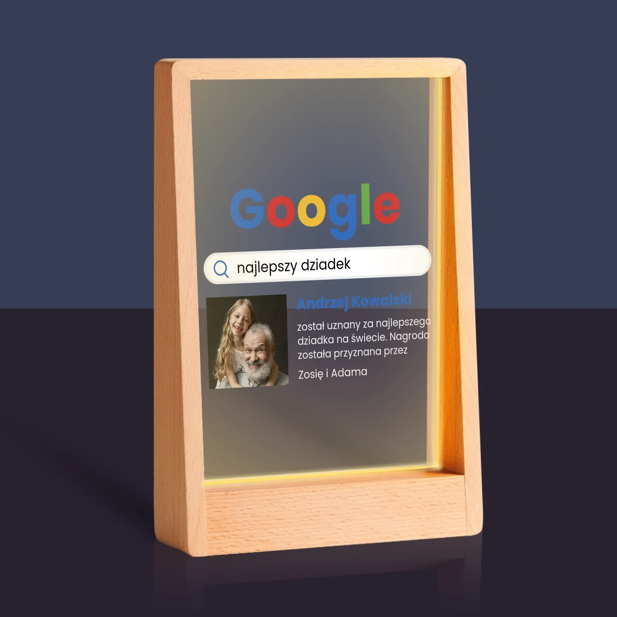 Zdjęcie I Podpis: Najlepszy Dziadek Wynik Google - Wydruk Na Szkle Akrylowym - Image 9
