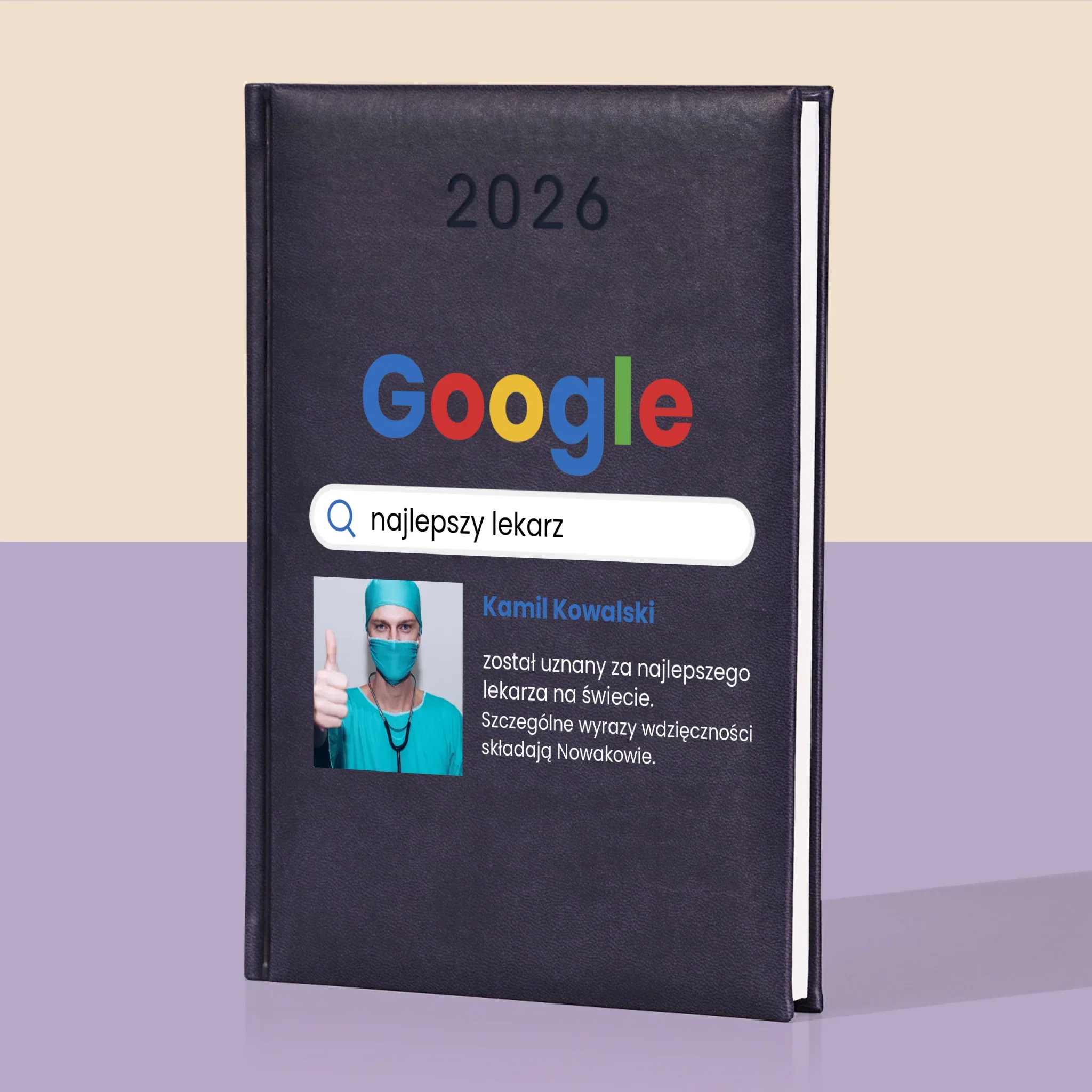 Zdjęcie i Podpis: Najlepszy Lekarz Wynik Google - Kalendarz Książkowy