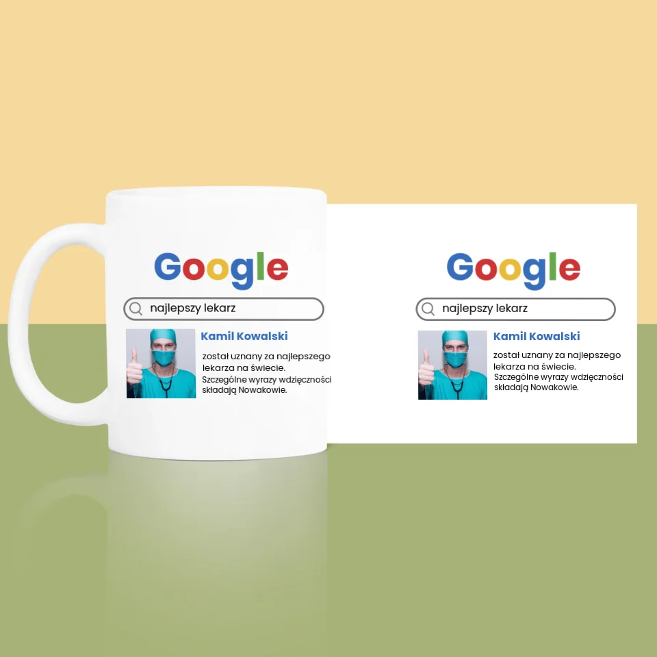 Zdjęcie i Podpis: Najlepszy Lekarz Wynik Google - Kubek z Nadrukiem - Image 4