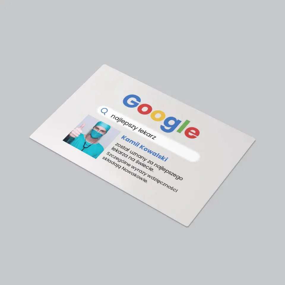 Zdjęcie I Podpis: Najlepszy Lekarz Wynik Google - Podkładka Na Biurko - Image 3