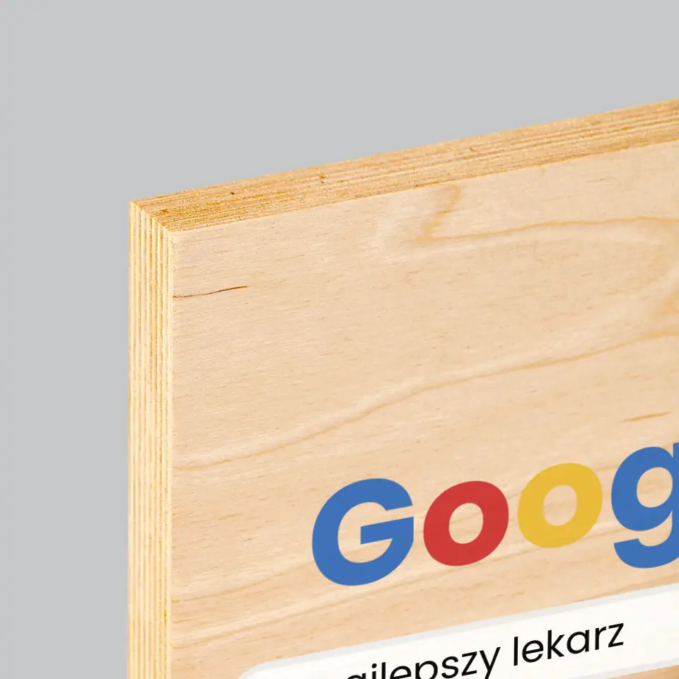 Zdjęcie I Podpis: Najlepszy Lekarz Wynik Google - Wydruk Na Drewnie - Image 4