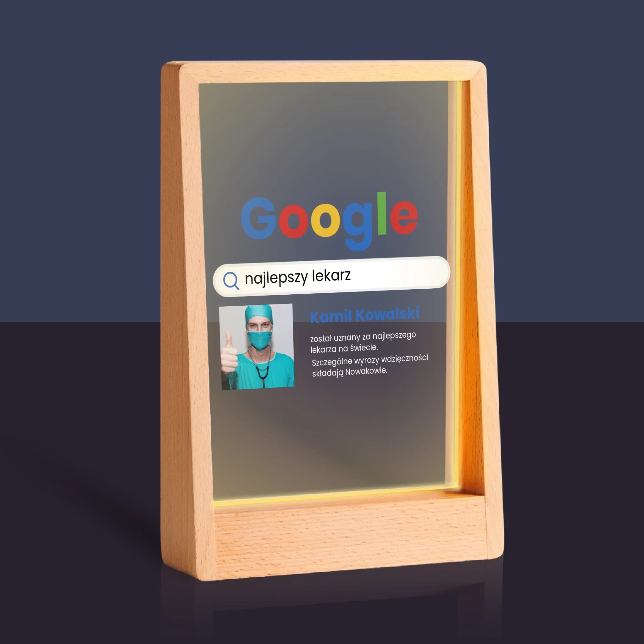 Zdjęcie i Podpis: Najlepszy Lekarz Wynik Google - Wydruk Na Szkle Akrylowym - Image 9